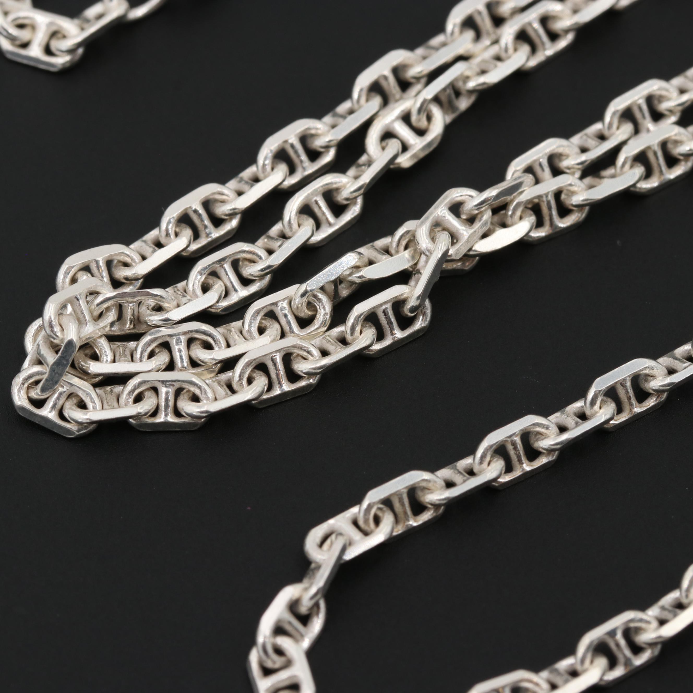 Sterling Silver Anchor Chain Necklace