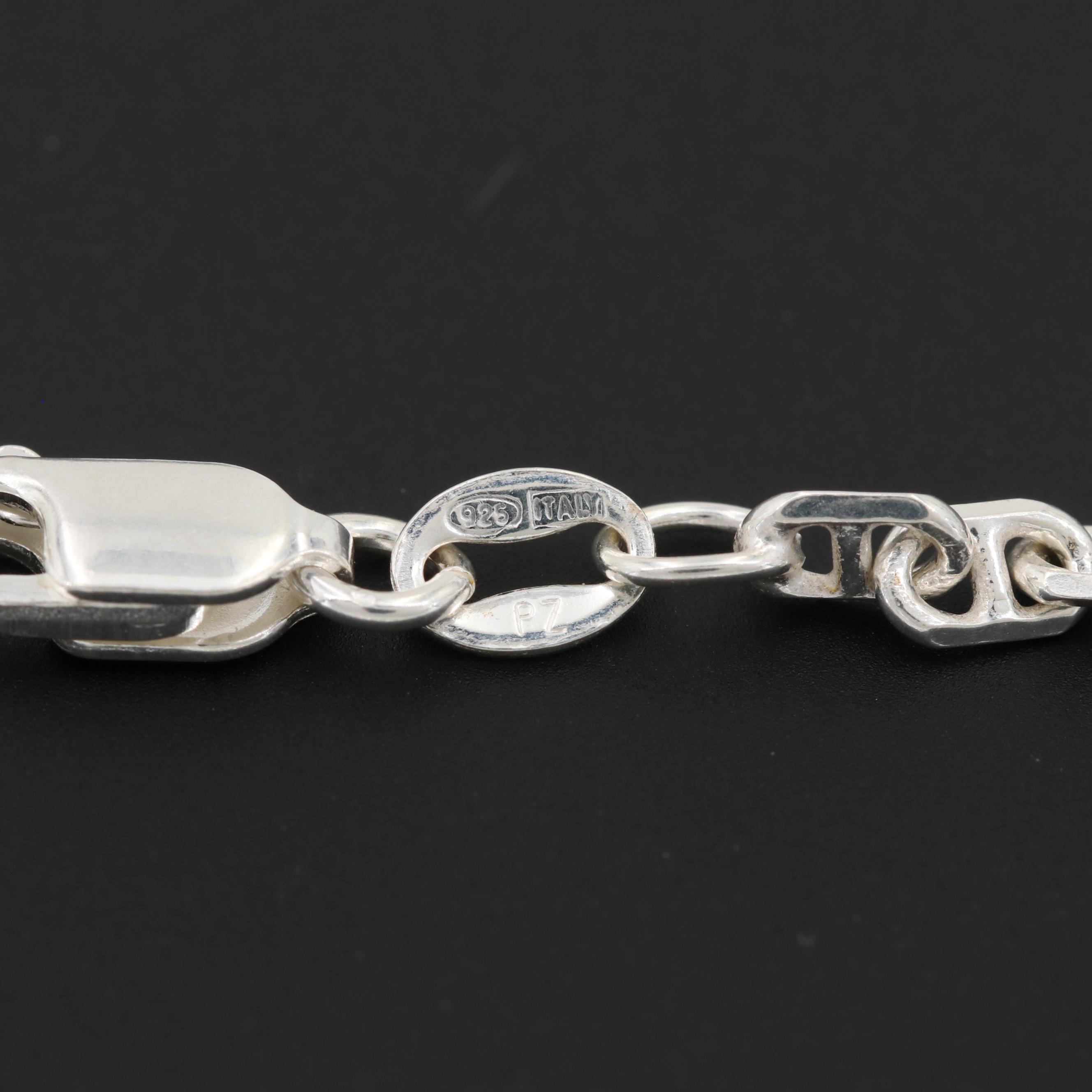 Sterling Silver Anchor Chain Necklace