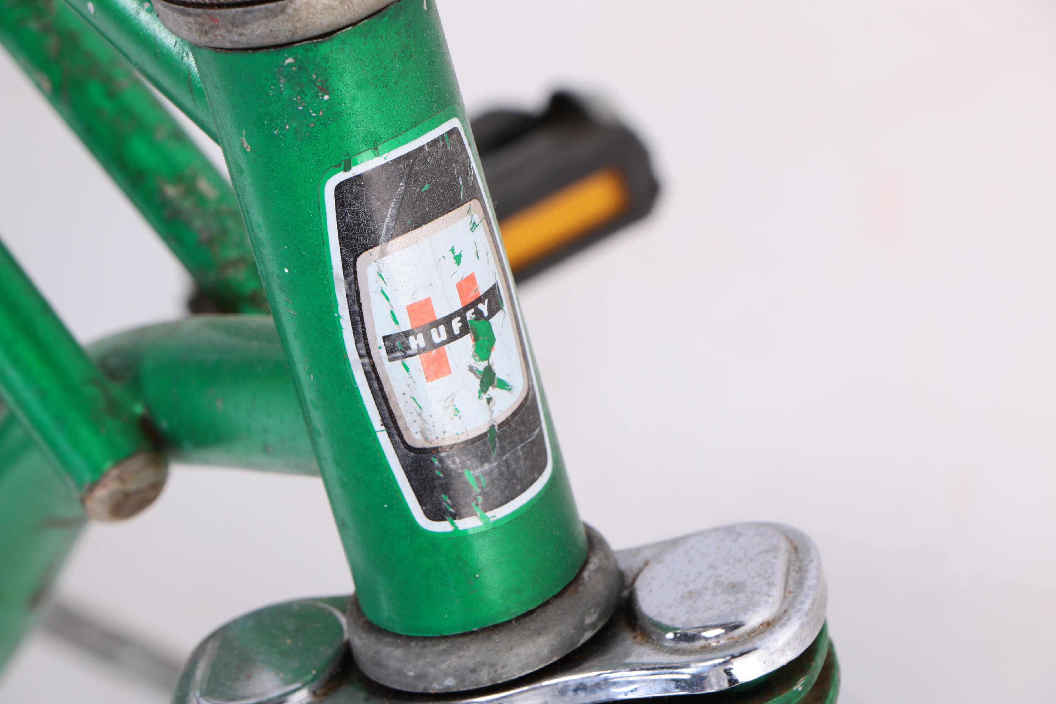 Green Huffy Cheater Slick Vintage Boys Bicycle, 1960's