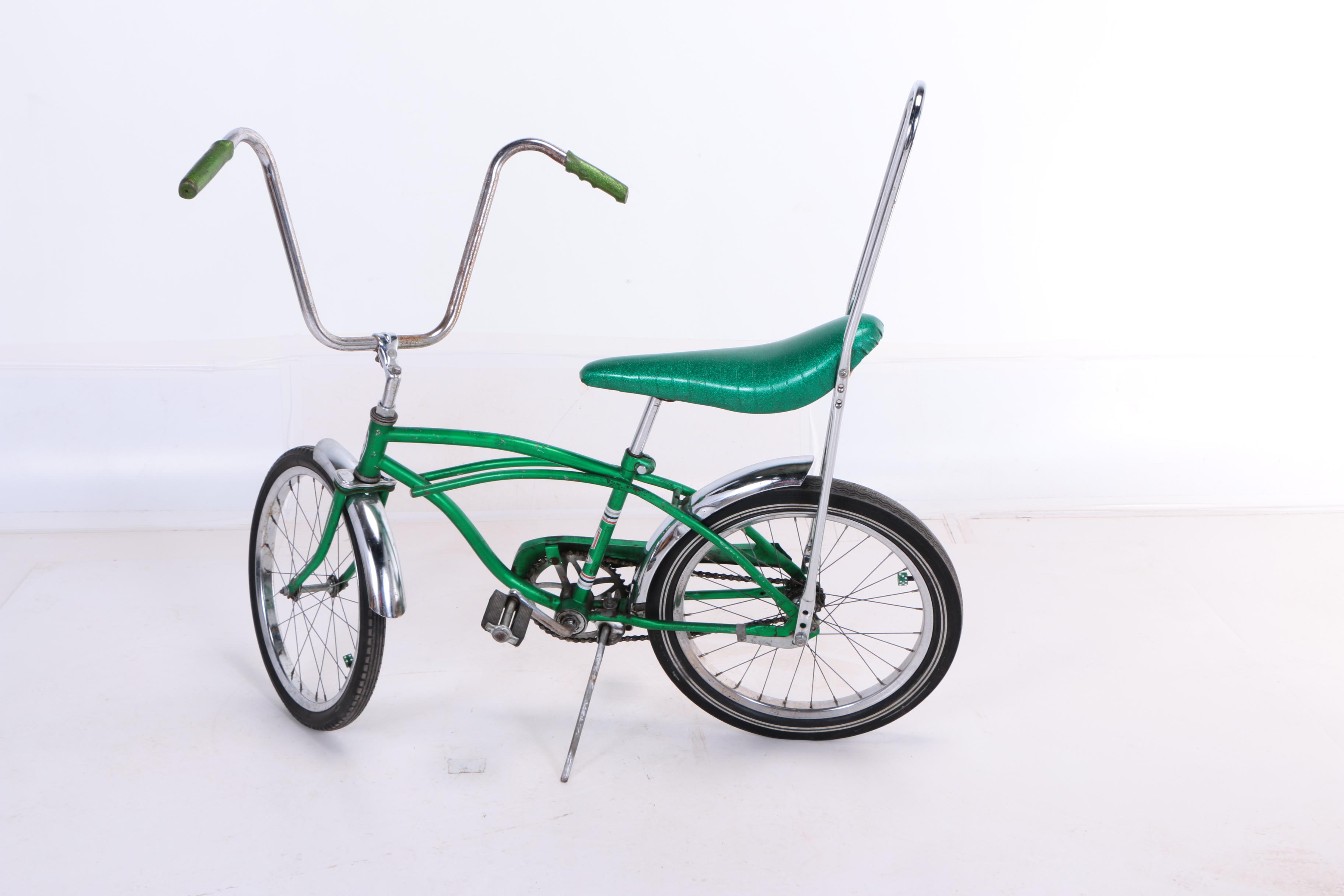Green Huffy Cheater Slick Vintage Boys Bicycle, 1960's
