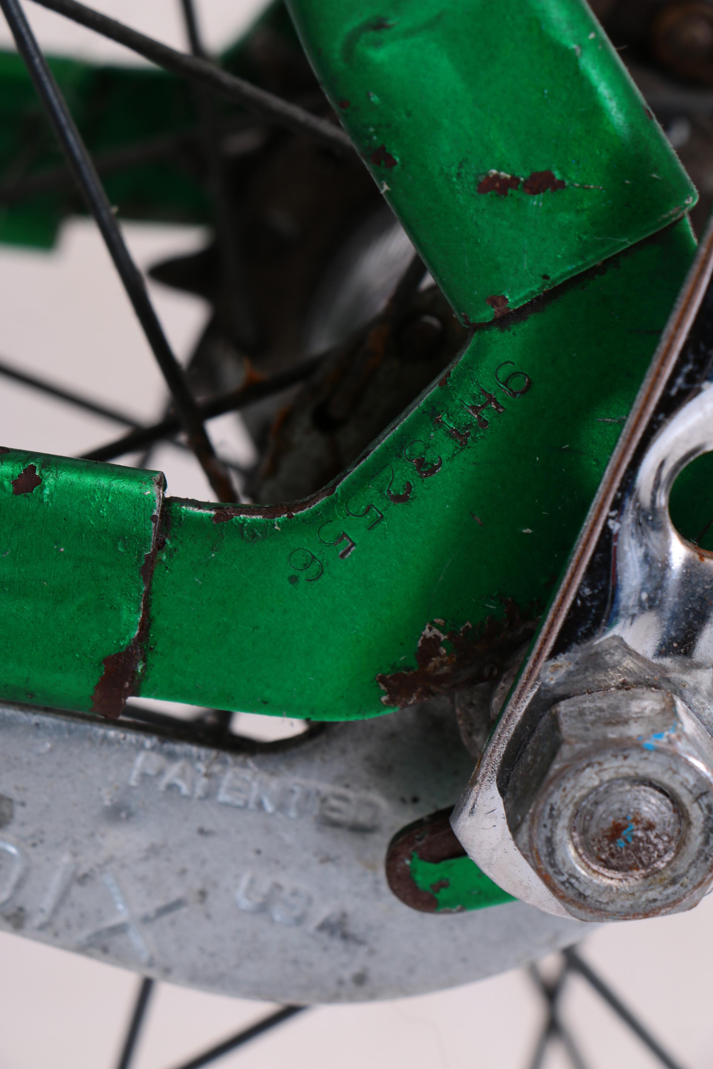 Green Huffy Cheater Slick Vintage Boys Bicycle, 1960's