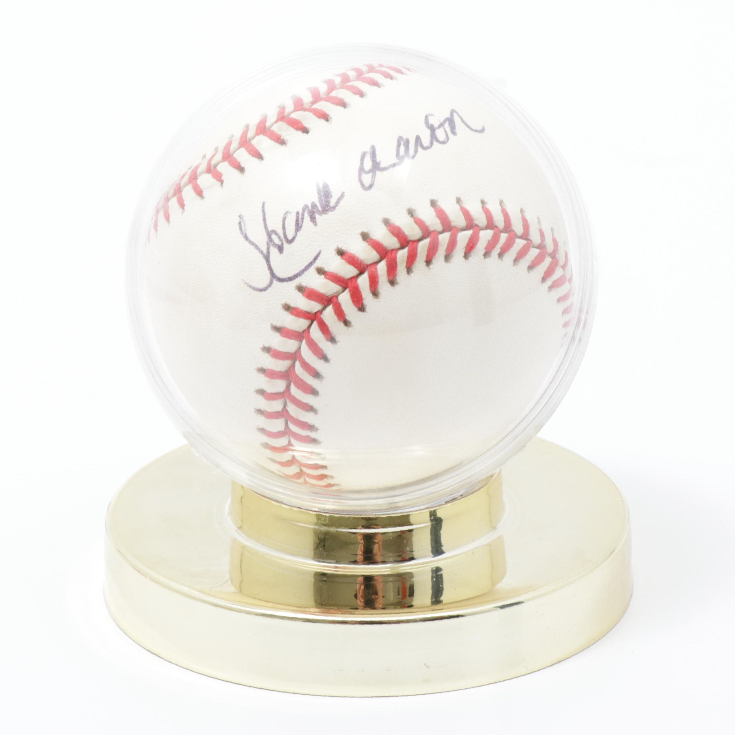 Hank Aaron Autographed Baseball