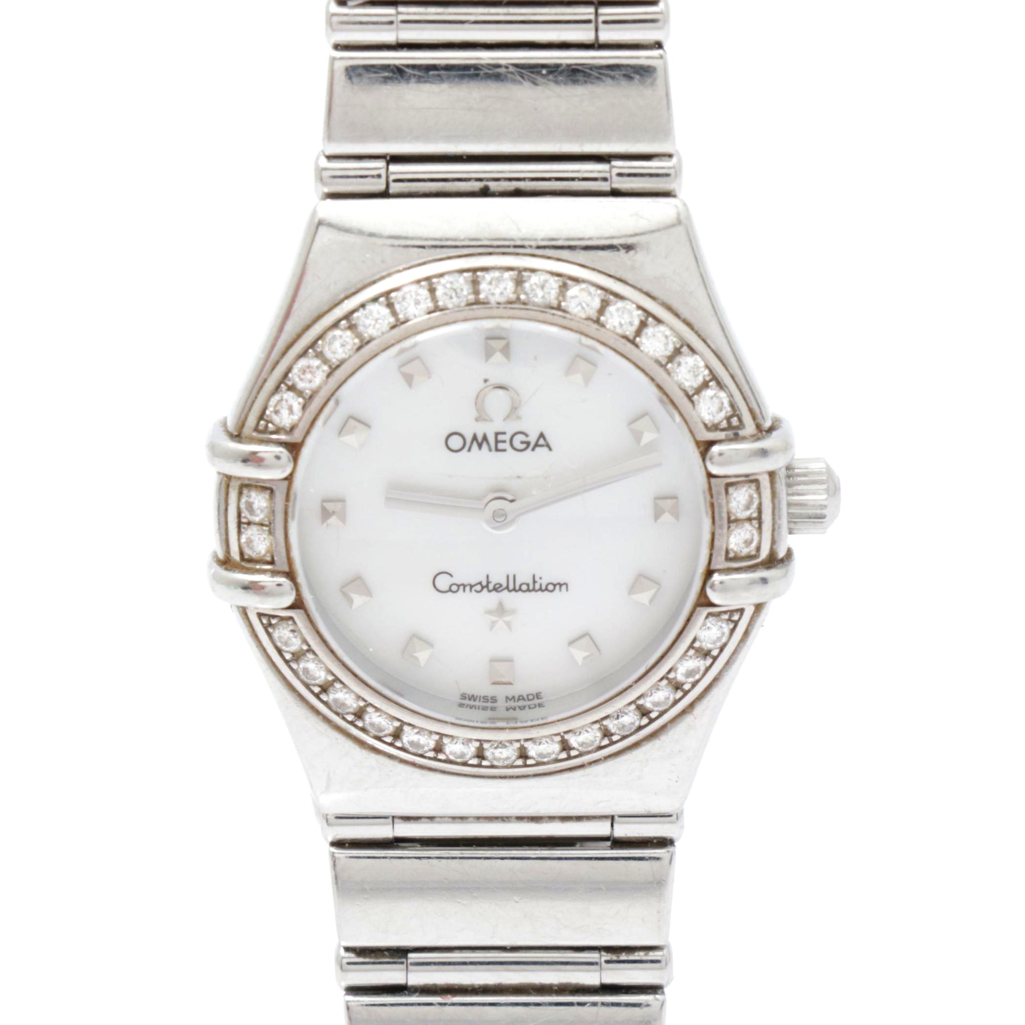Omega Stainless Steel Constellation Watch with Diamonds