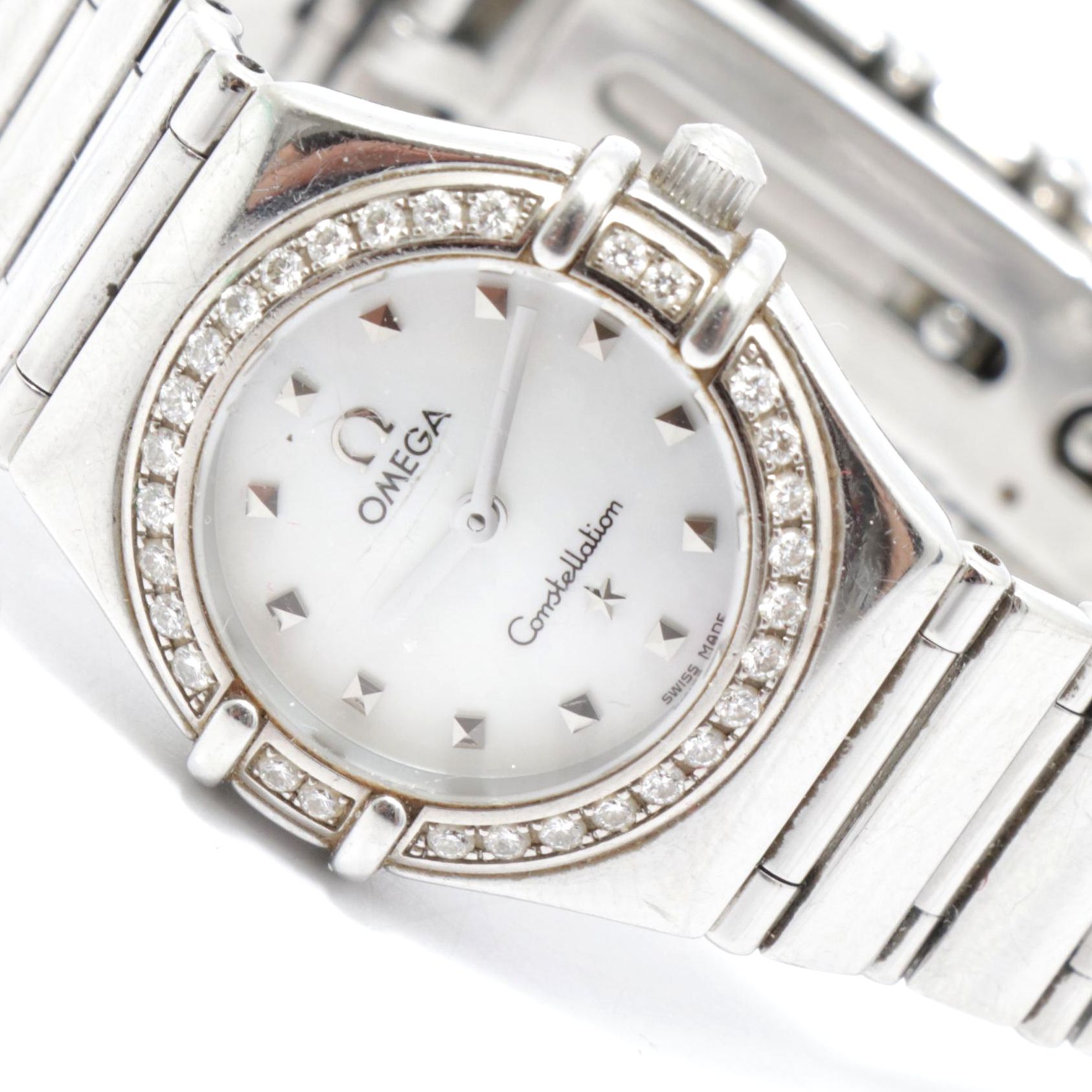 Omega Stainless Steel Constellation Watch with Diamonds