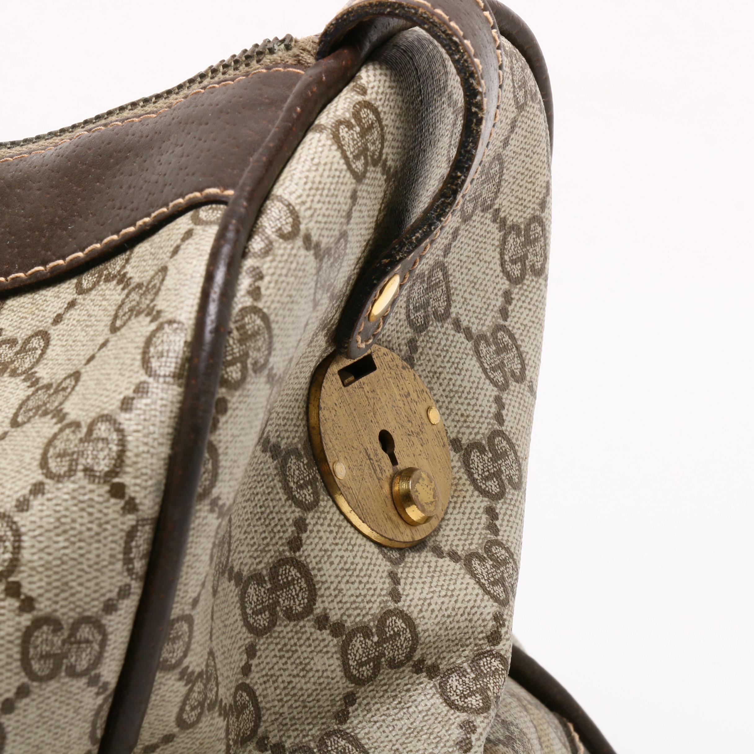 Gucci GG Supreme Canvas Boston Sherry Web Duffle and Weekender Bag, Circa 1970