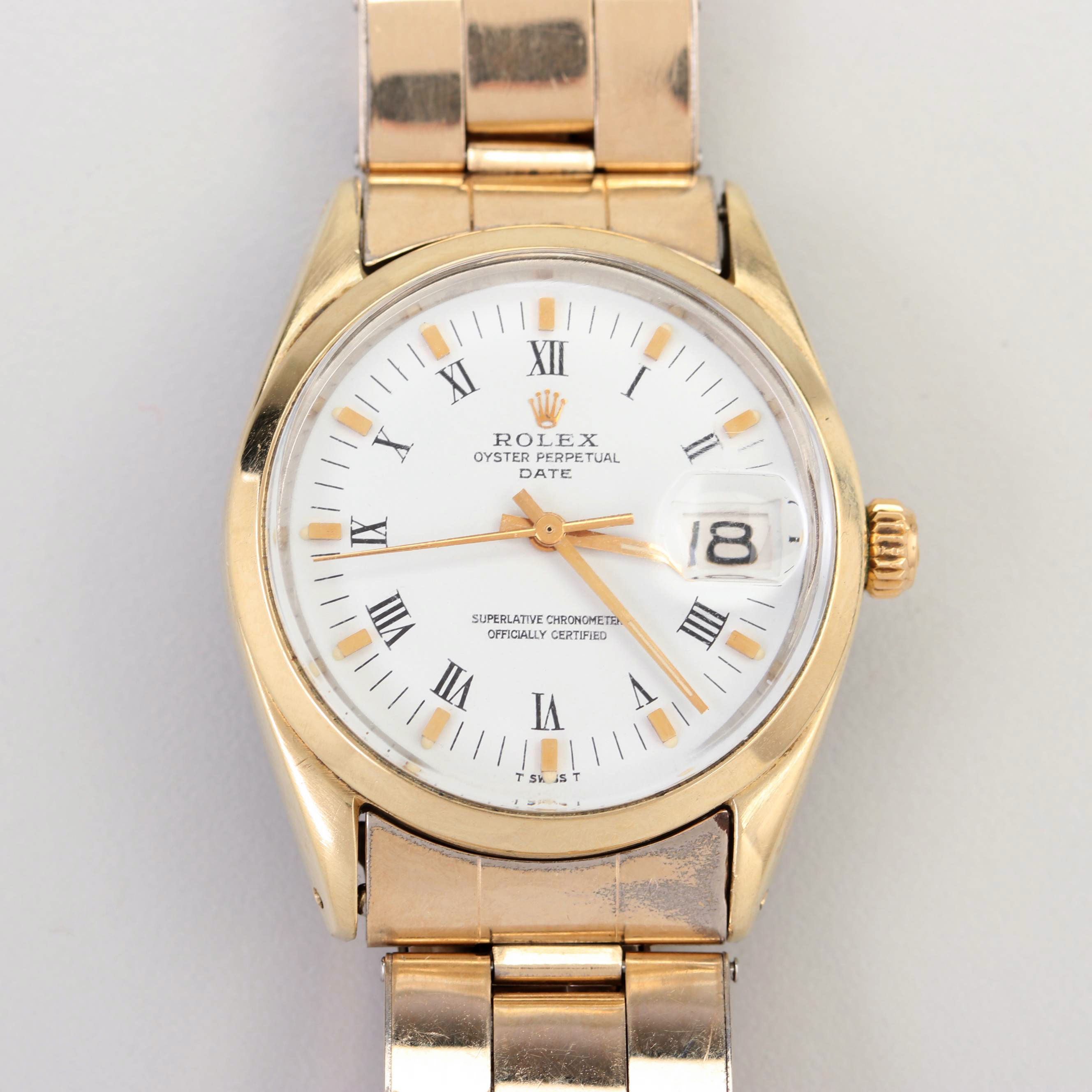 Vintage Rolex Oyster Perpetual 14K Yellow Gold Wash Stainless Steel Watch