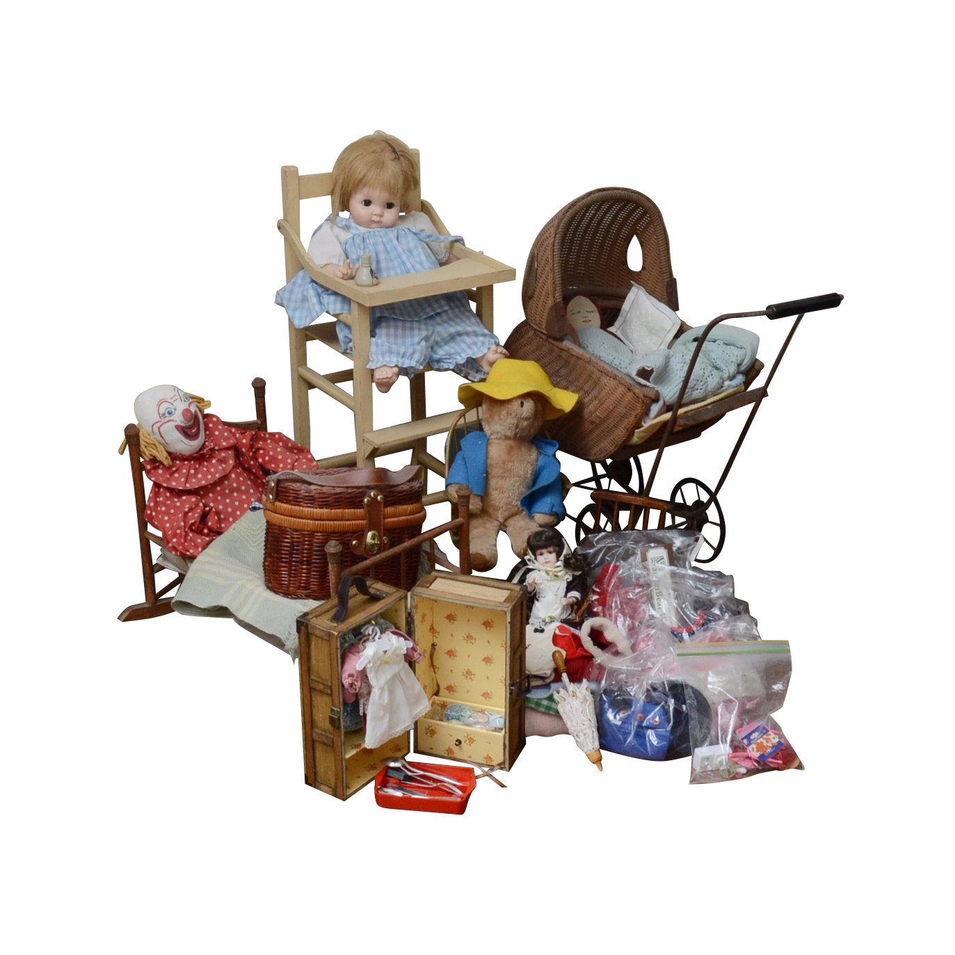 Porcelain Doll with Sleepy Eyes, Doll Furniture, Clothes, and Accessories