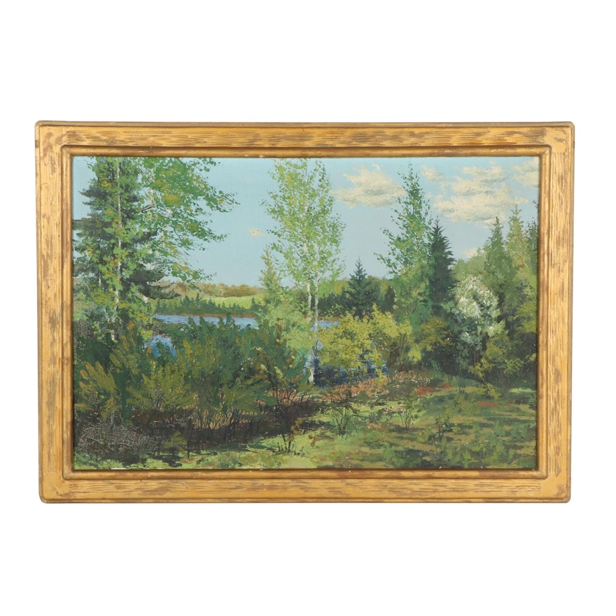 Albert Enno Kaeppel Oil Painting of Wooded Landscape