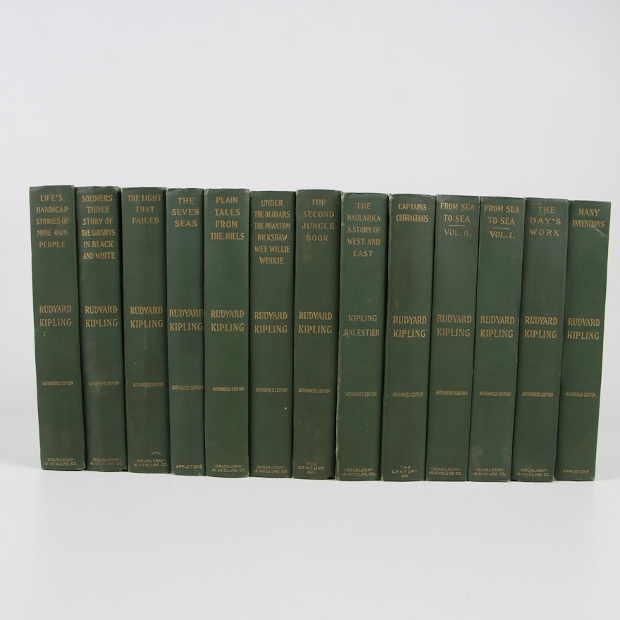 1899 "The Works of Rudyard Kipling" Authorized Edition 13 Volume Set