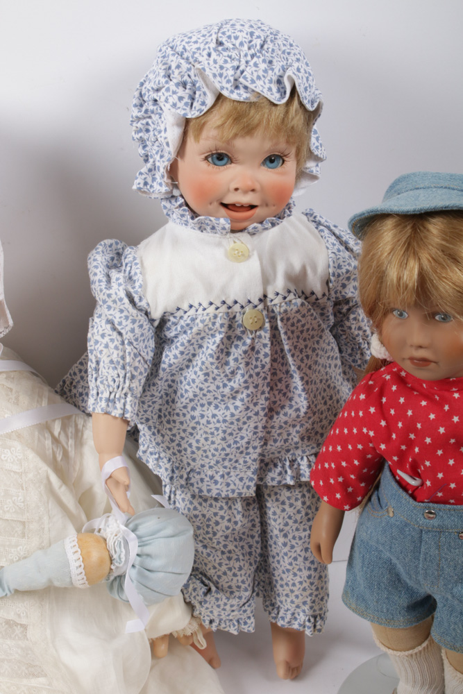 Groble-Schmidt Porcelain Dolls "Little Star", Karin Heller Doll and Vintage Doll
