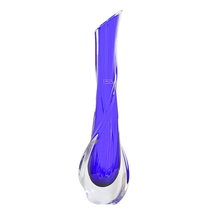 Modern St. Louis Cobalt Blue Art Glass Vase