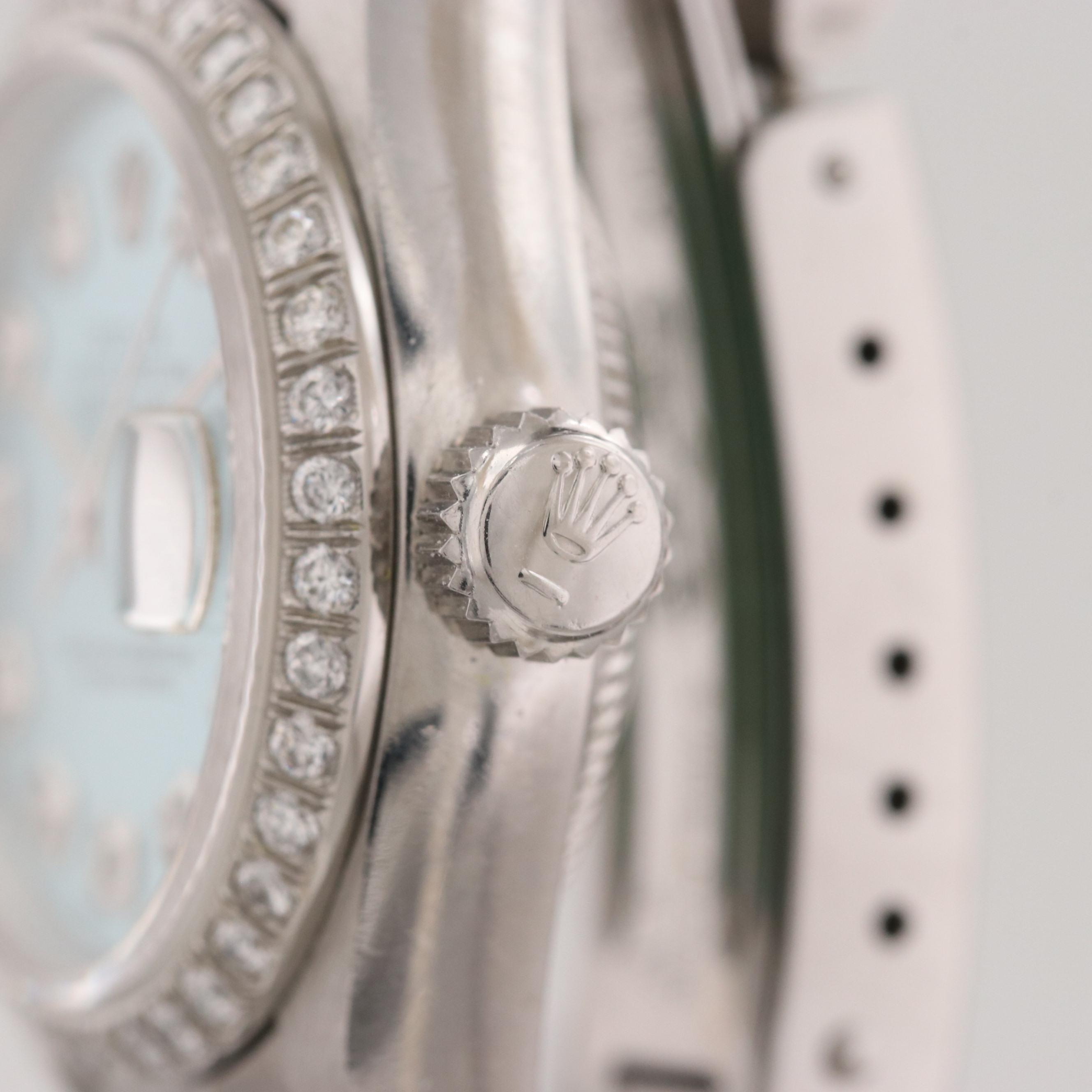 Rolex Datejust Stainless Steel Watch With Diamond Dial and Bezel, 1993
