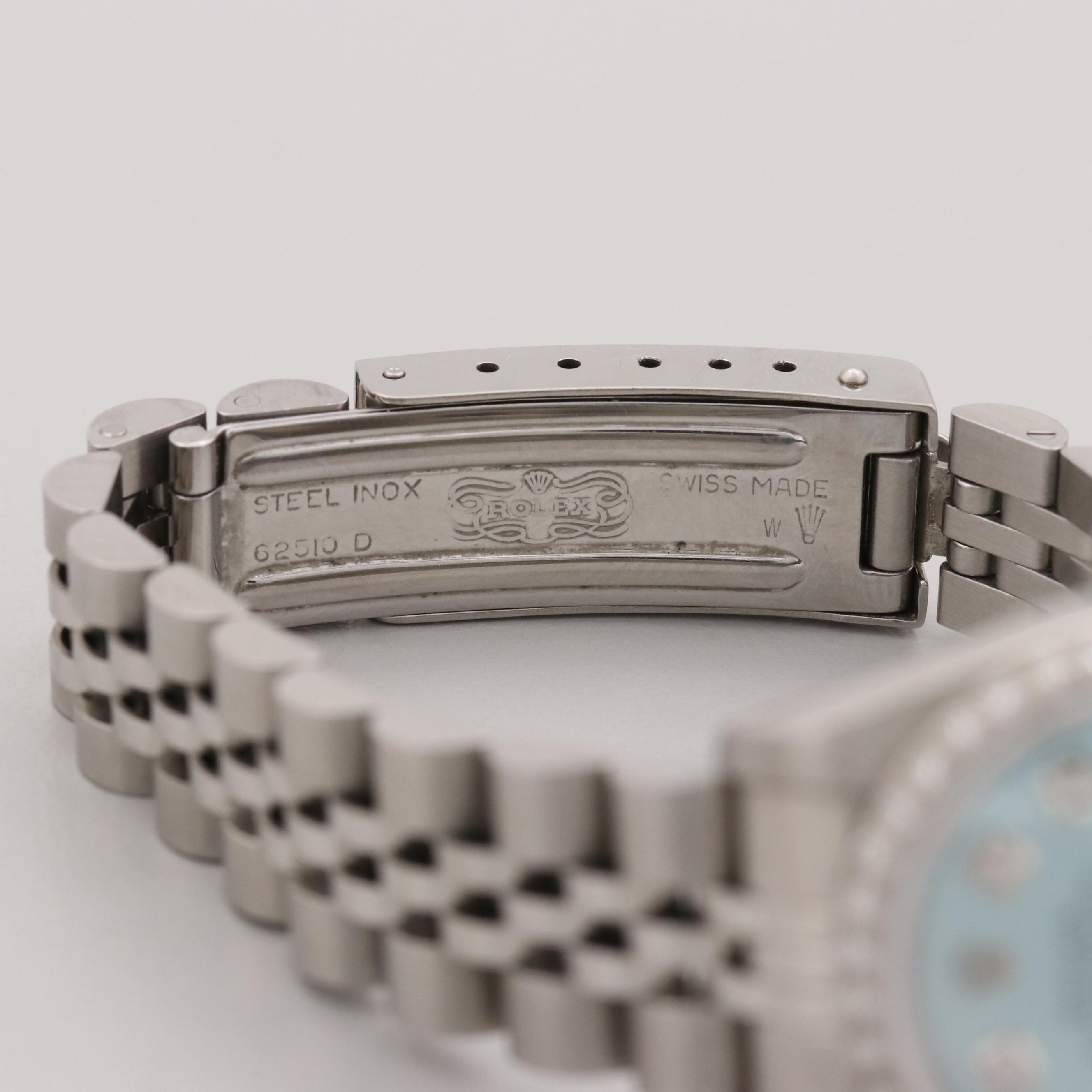 Rolex Datejust Stainless Steel Watch With Diamond Dial and Bezel, 1993