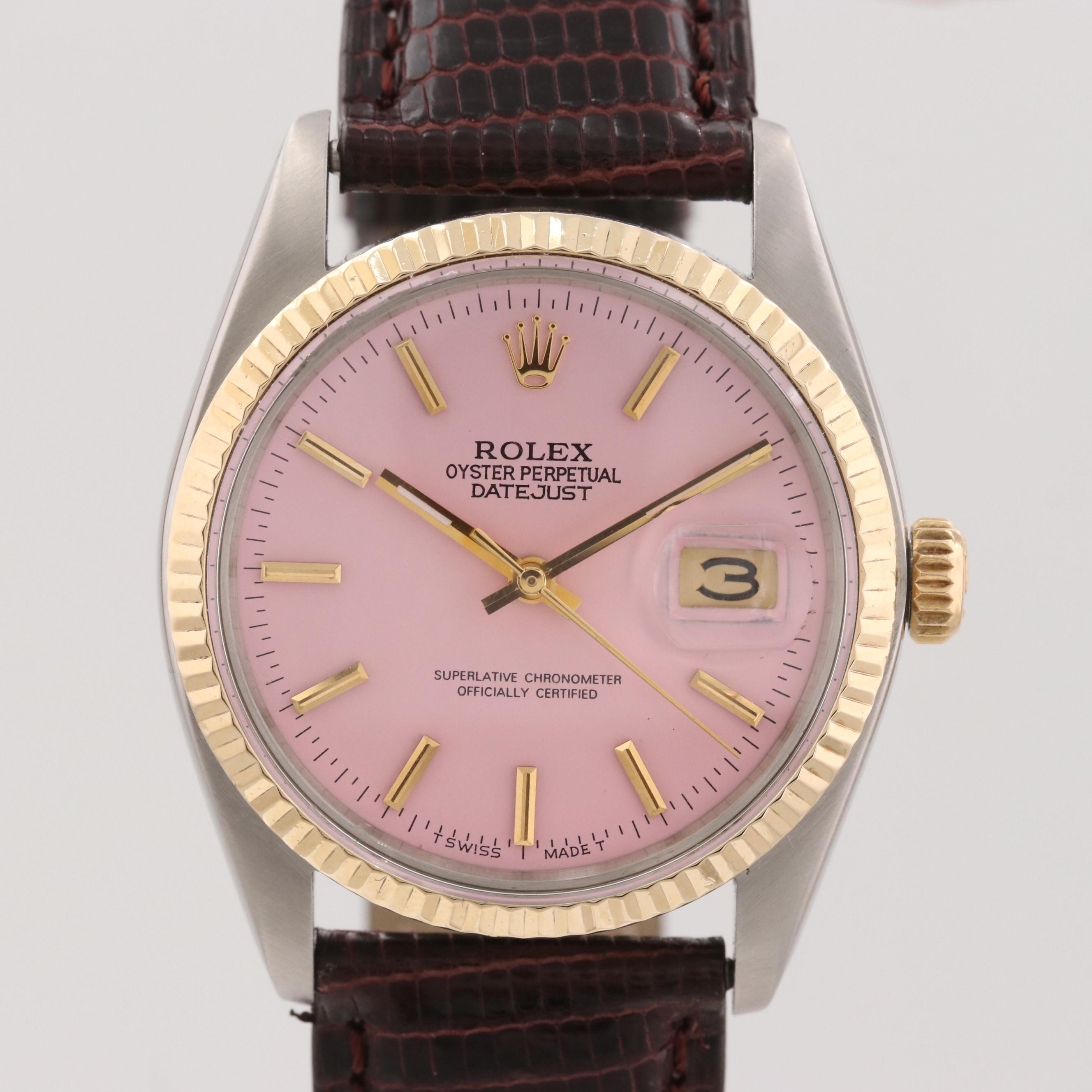 Vintage Rolex Datejust Two Tone Stainless Steel and 18K Gold Watch, 1979