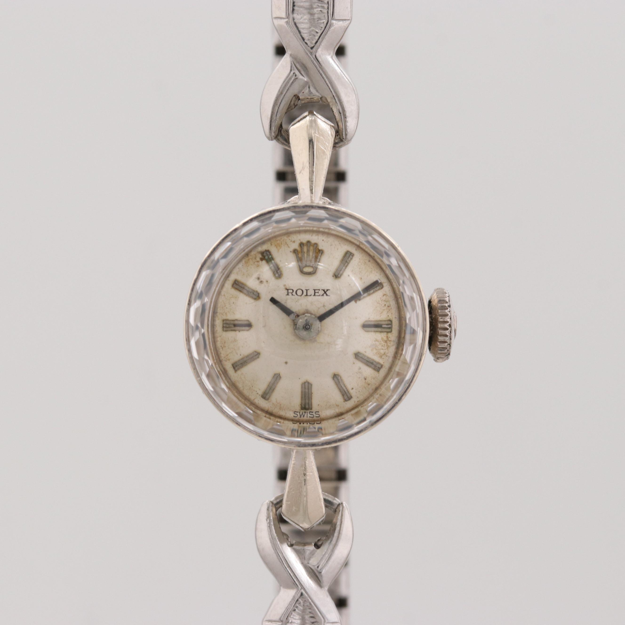 Vintage Rolex 14K White Gold Cocktail Watch