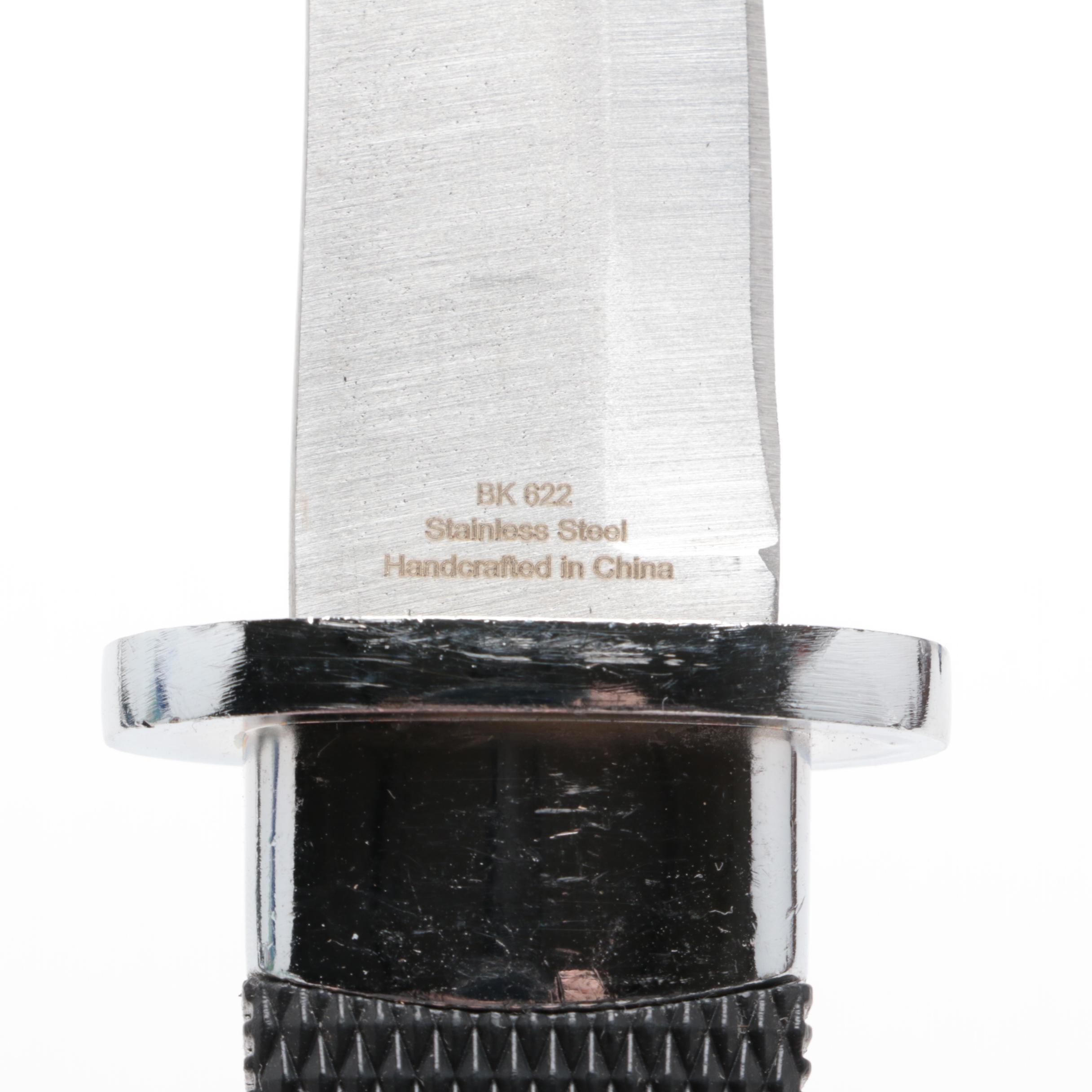 Fixed Blade Dagger with Sheath and Budk Military Style Tanto Knife