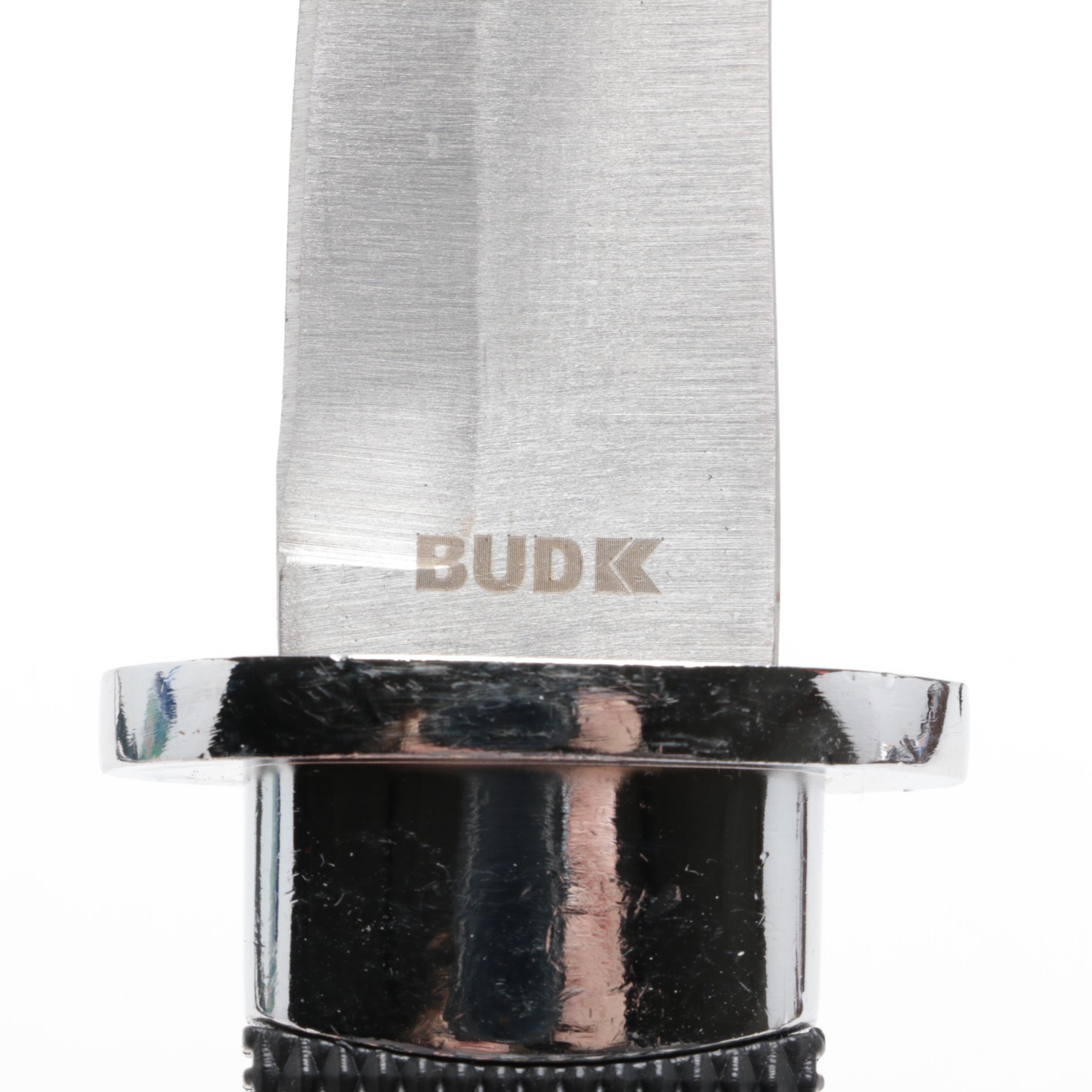 Fixed Blade Dagger with Sheath and Budk Military Style Tanto Knife