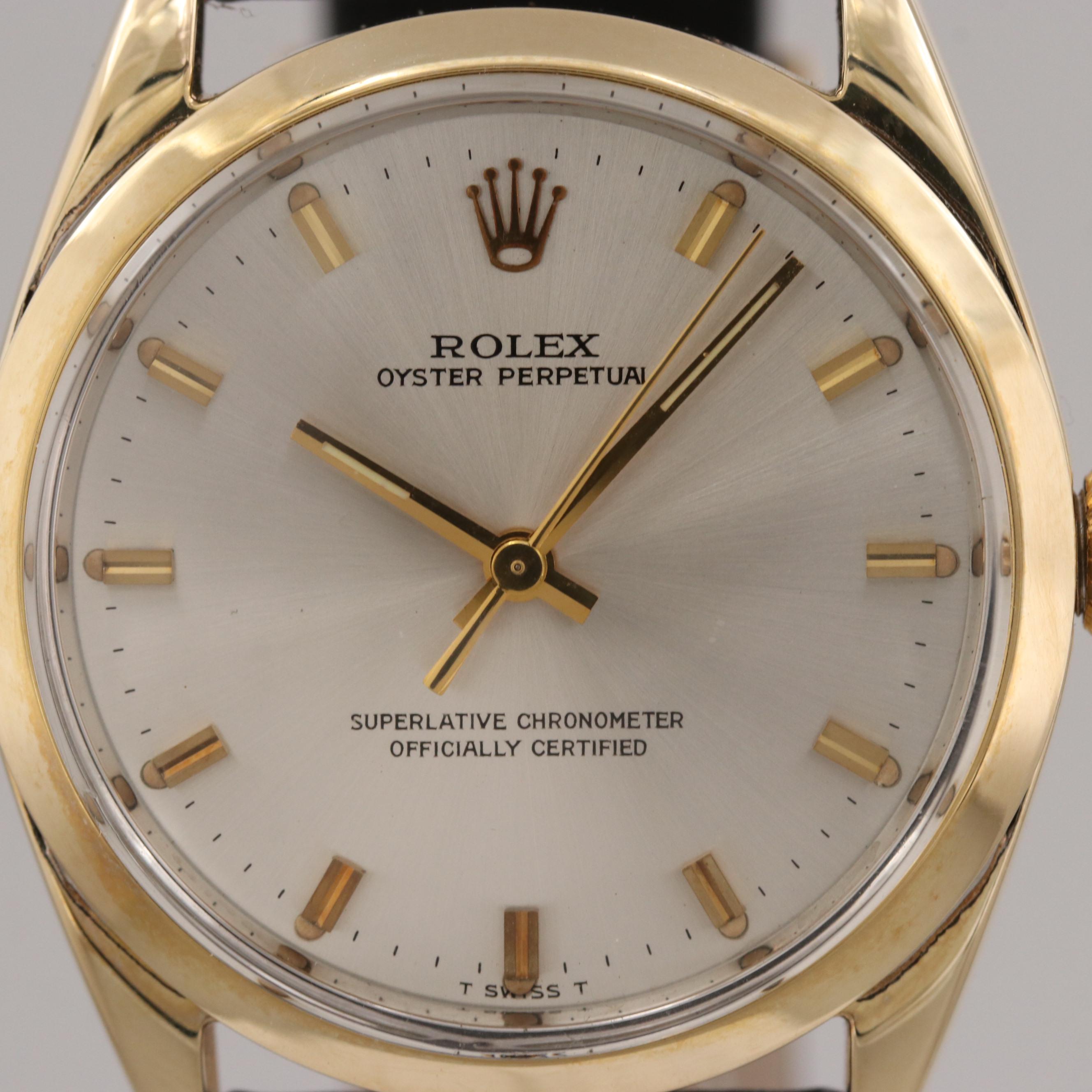 Vintage Rolex Oyster Perpetual Gold Shell Automatic Watch, 1971