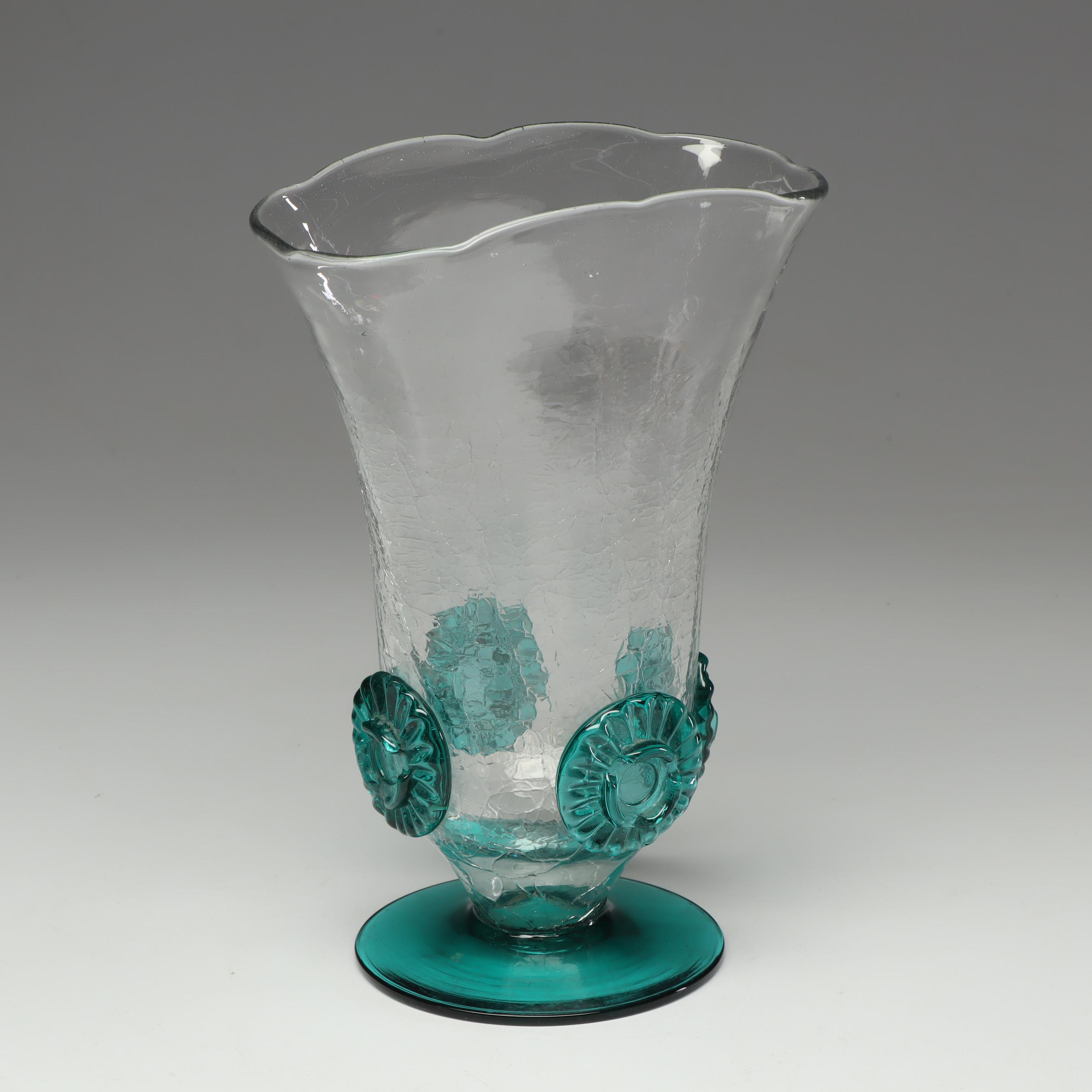Blown Glass Footed Vase