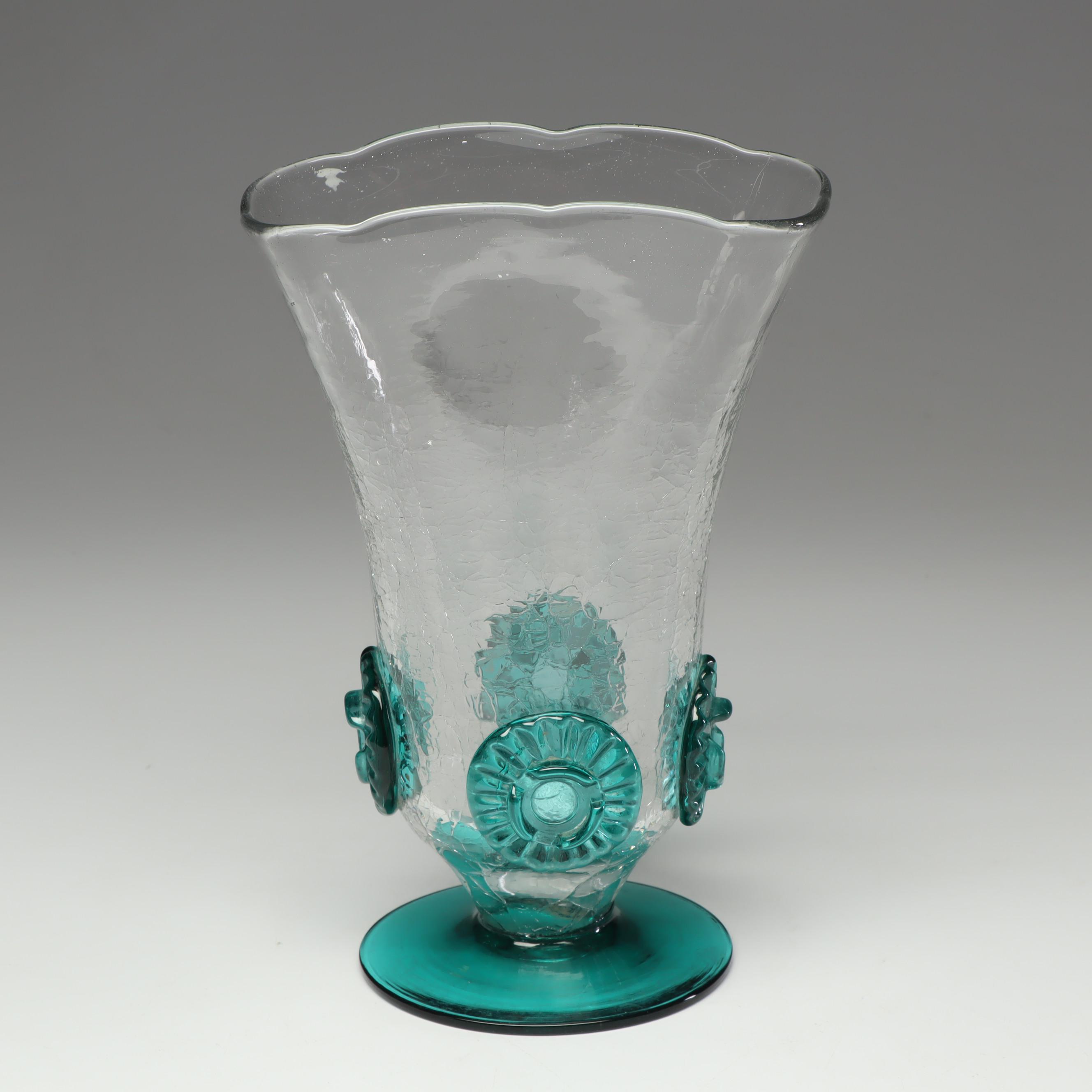 Blown Glass Footed Vase