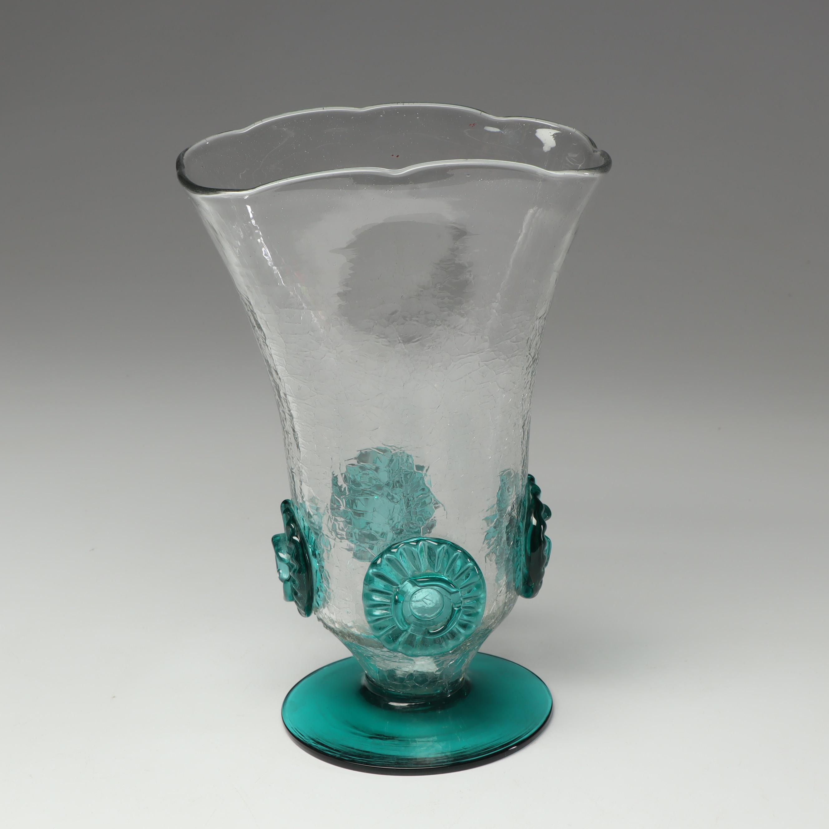 Blown Glass Footed Vase