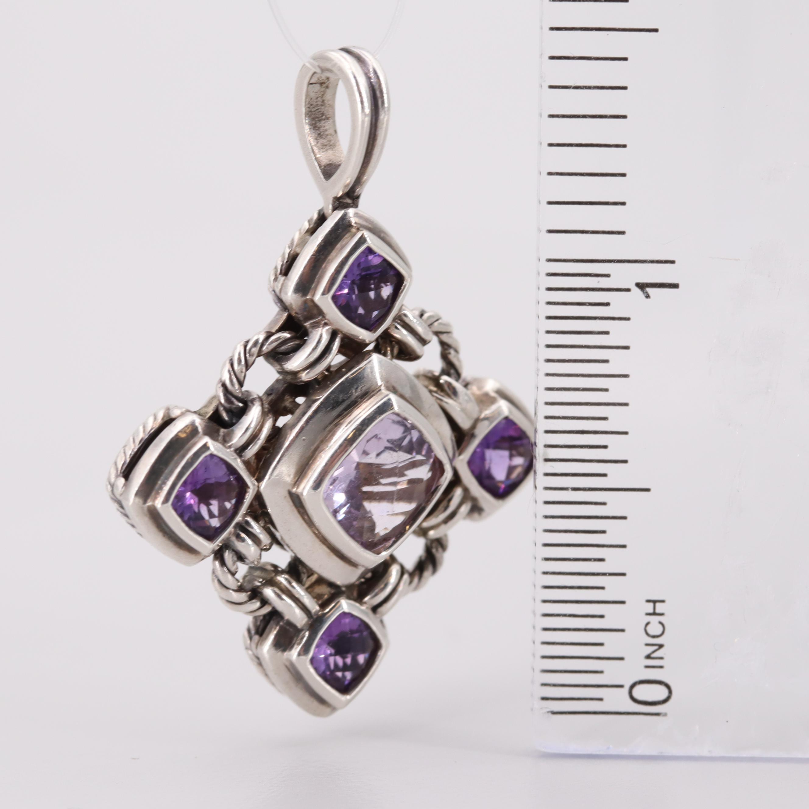 David Yurman "Renaissance" Sterling Silver Amethyst Pendant
