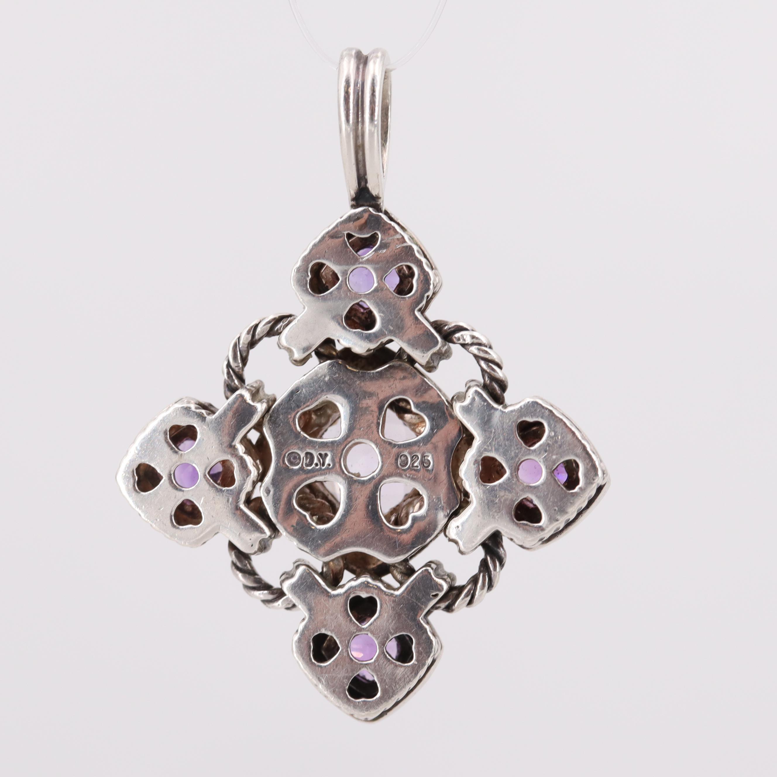 David Yurman "Renaissance" Sterling Silver Amethyst Pendant