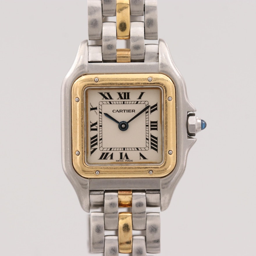 Cartier Panthère Stainless Steel and 18K Yellow Gold Quartz Wristwatch