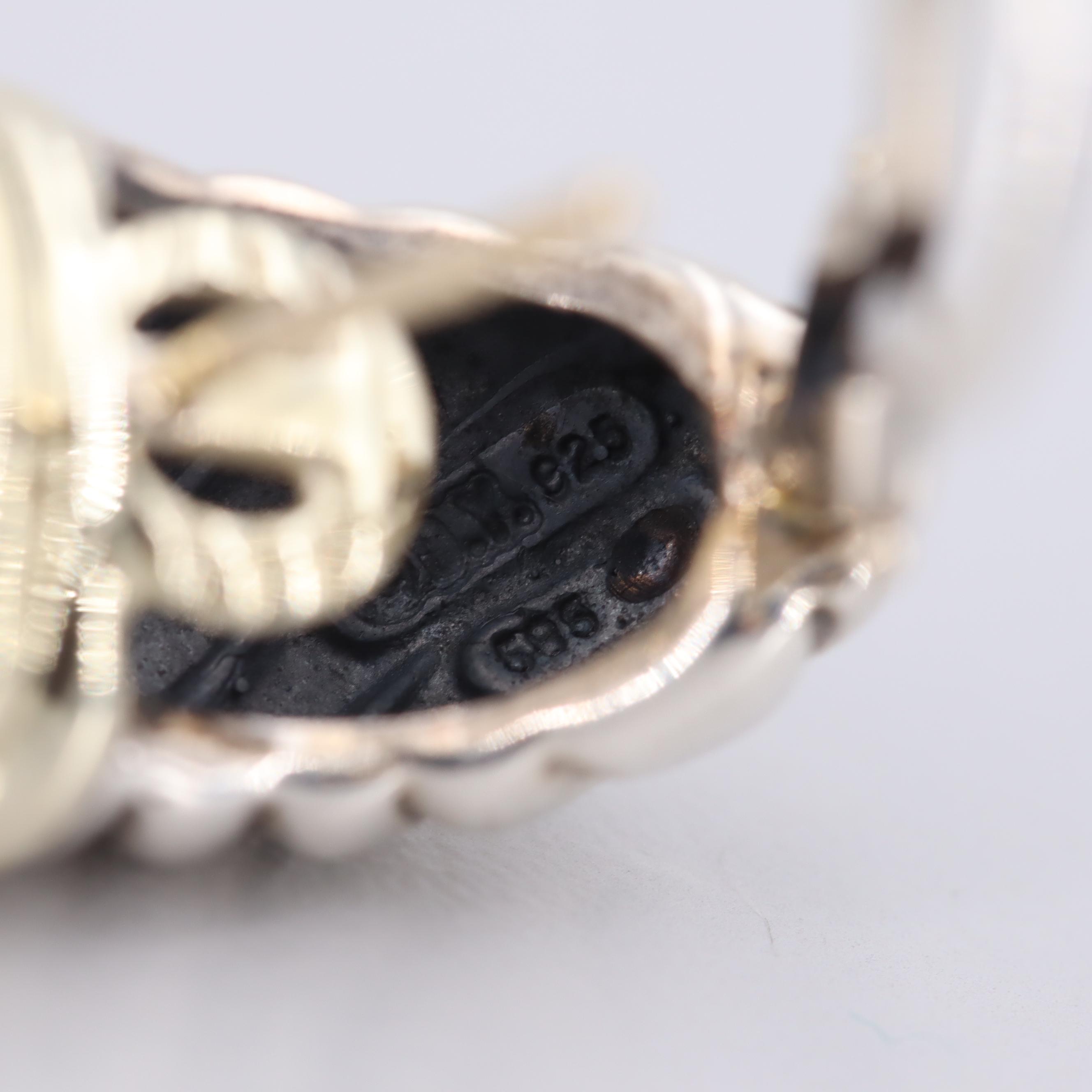 David Yurman "Renaissance" Sterling and 14K Chalcedony and Iolite Earrings