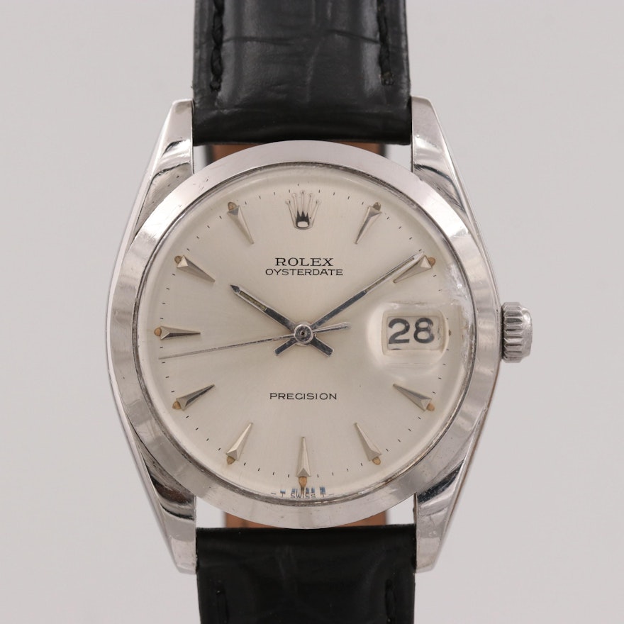 Vintage Rolex Oysterdate Stainless Steel Stem Wind Wristwatch, 1965