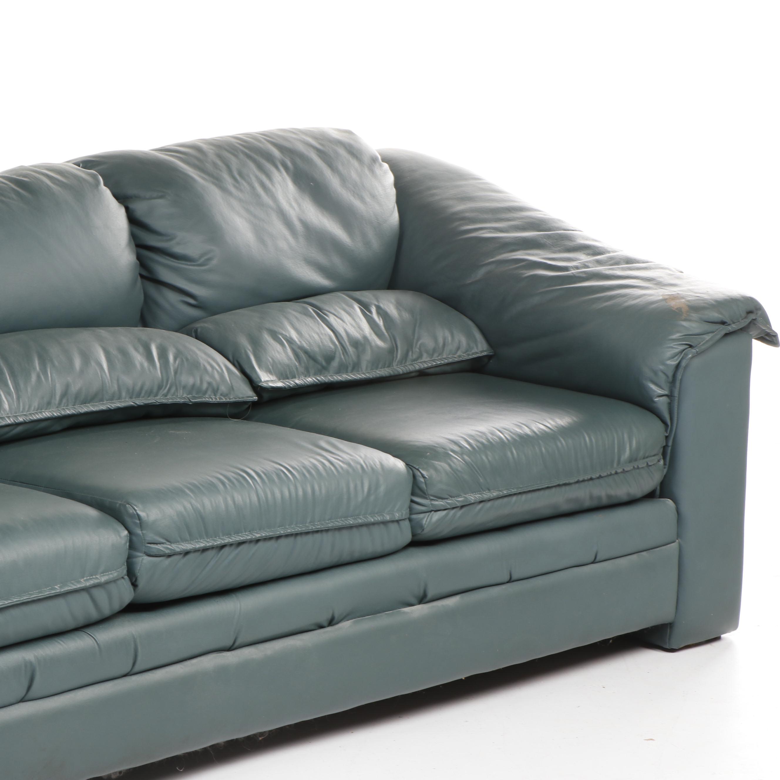 Schweiger Furniture Teal Upholstered Sofa