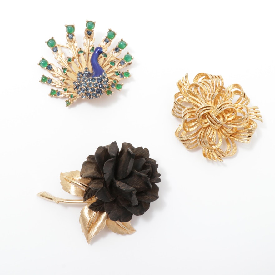 Lisner and Boucher Brooches, Vintage