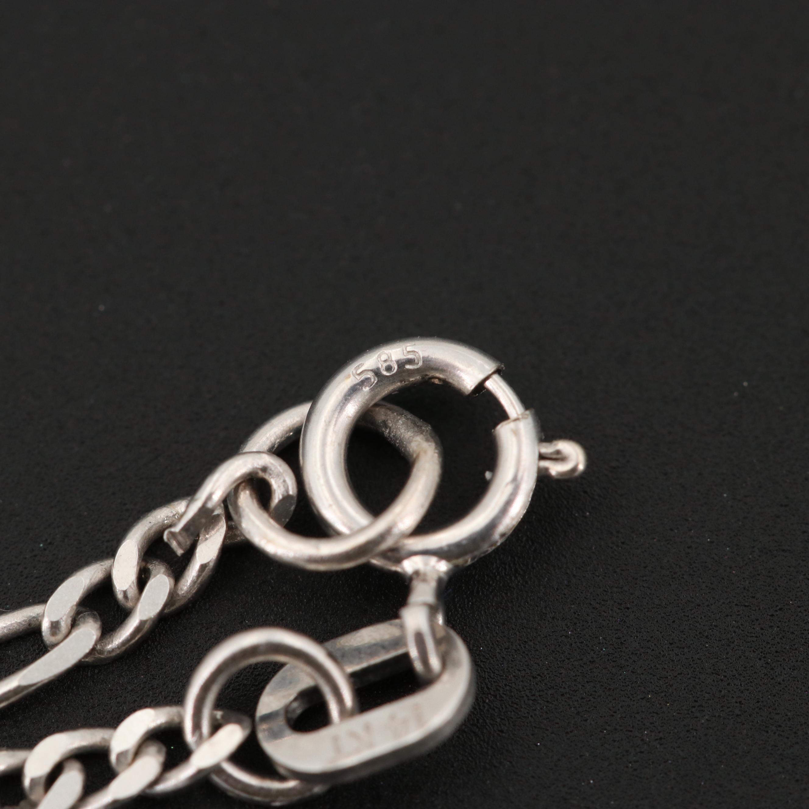 14K White Gold Figaro Chain
