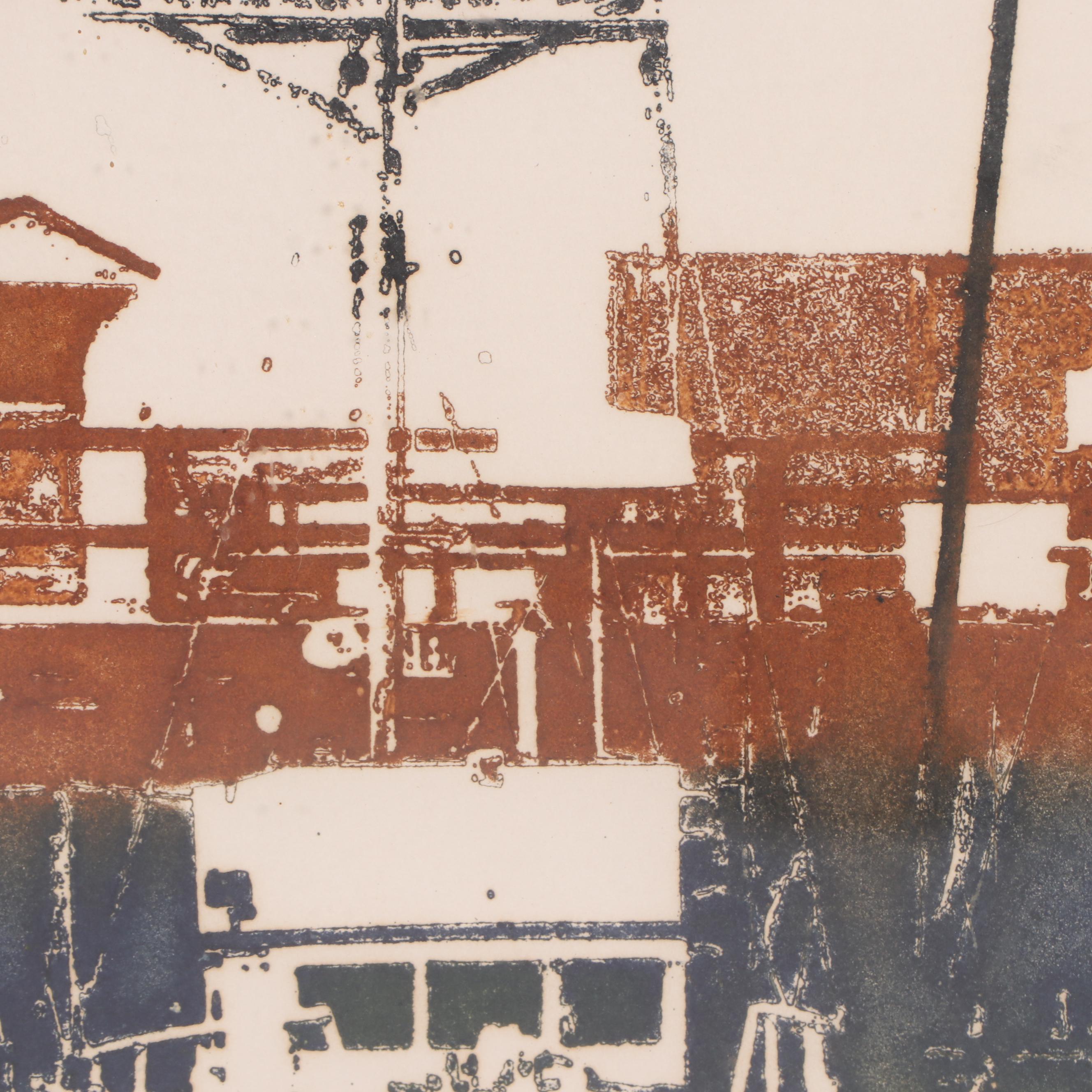 Stephen Lublin Etching with Aquatint  "Fisherman's Wharf"