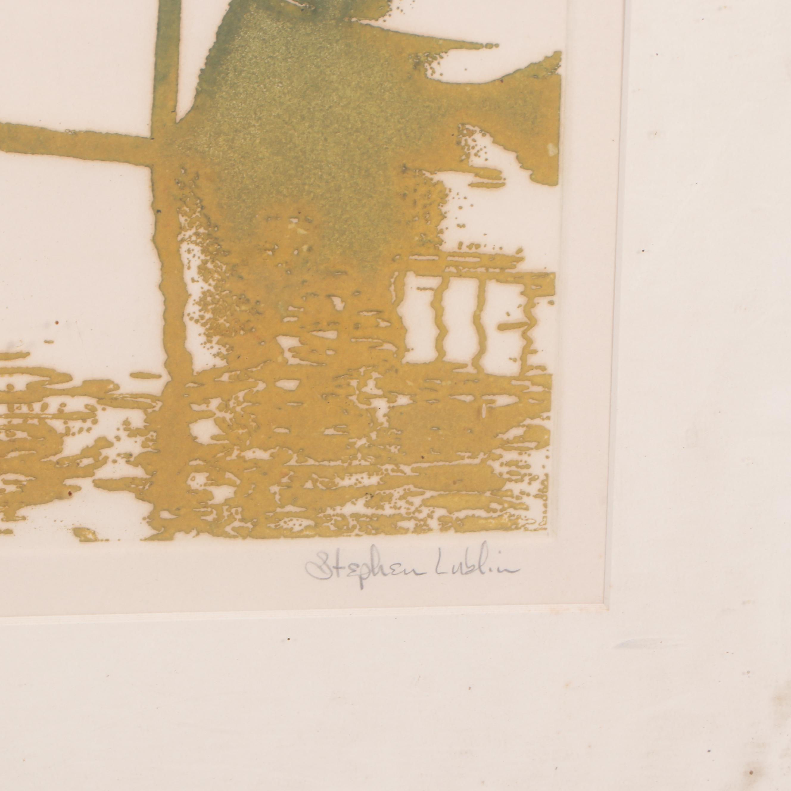 Stephen Lublin Etching with Aquatint  "Fisherman's Wharf"