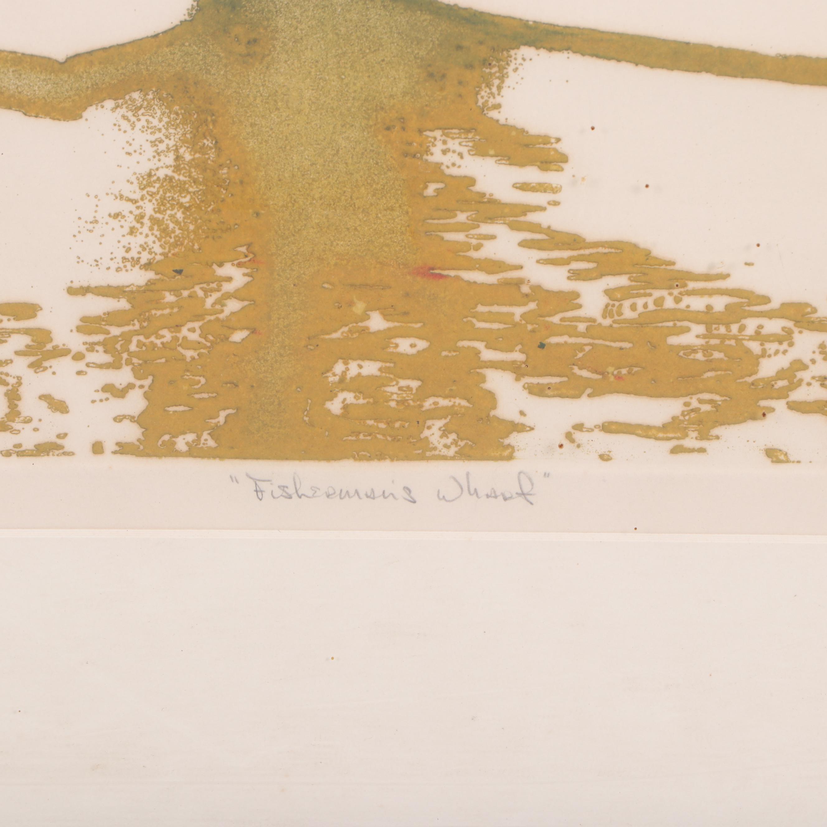 Stephen Lublin Etching with Aquatint  "Fisherman's Wharf"