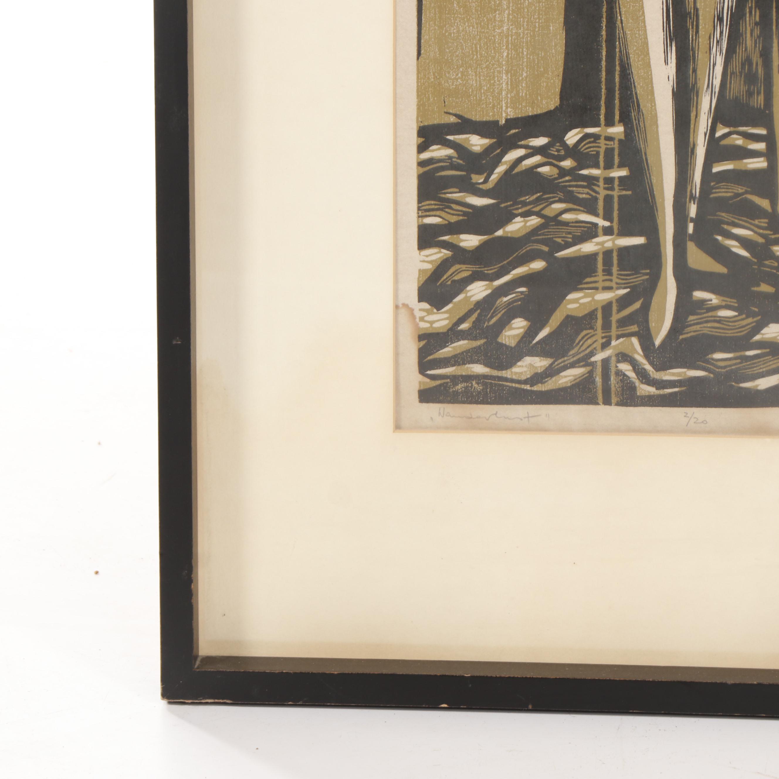 1967 Figural Woodcut