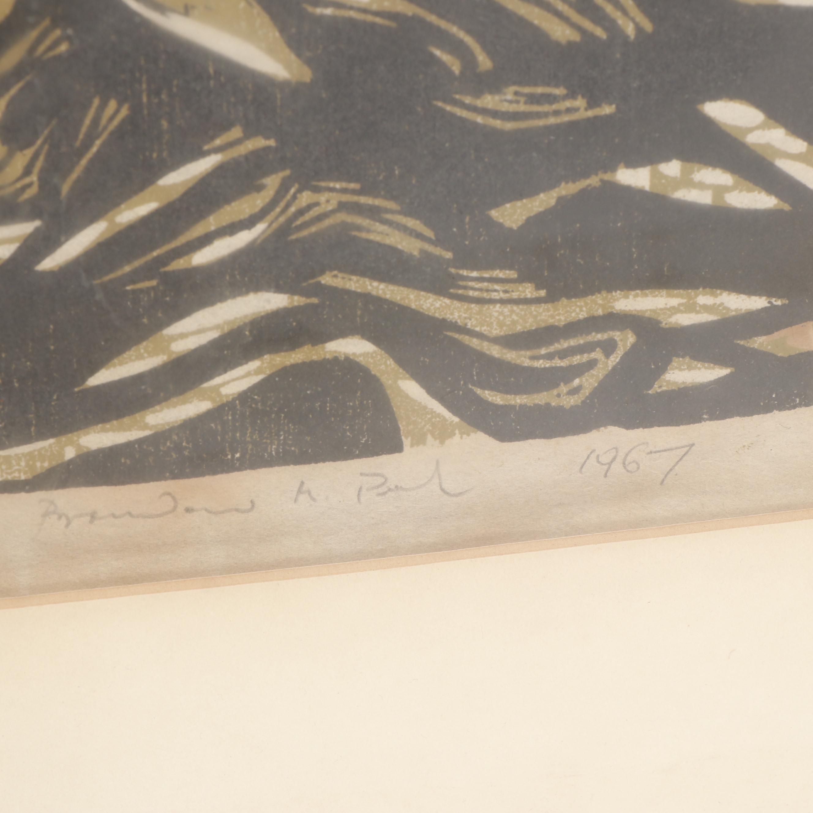 1967 Figural Woodcut