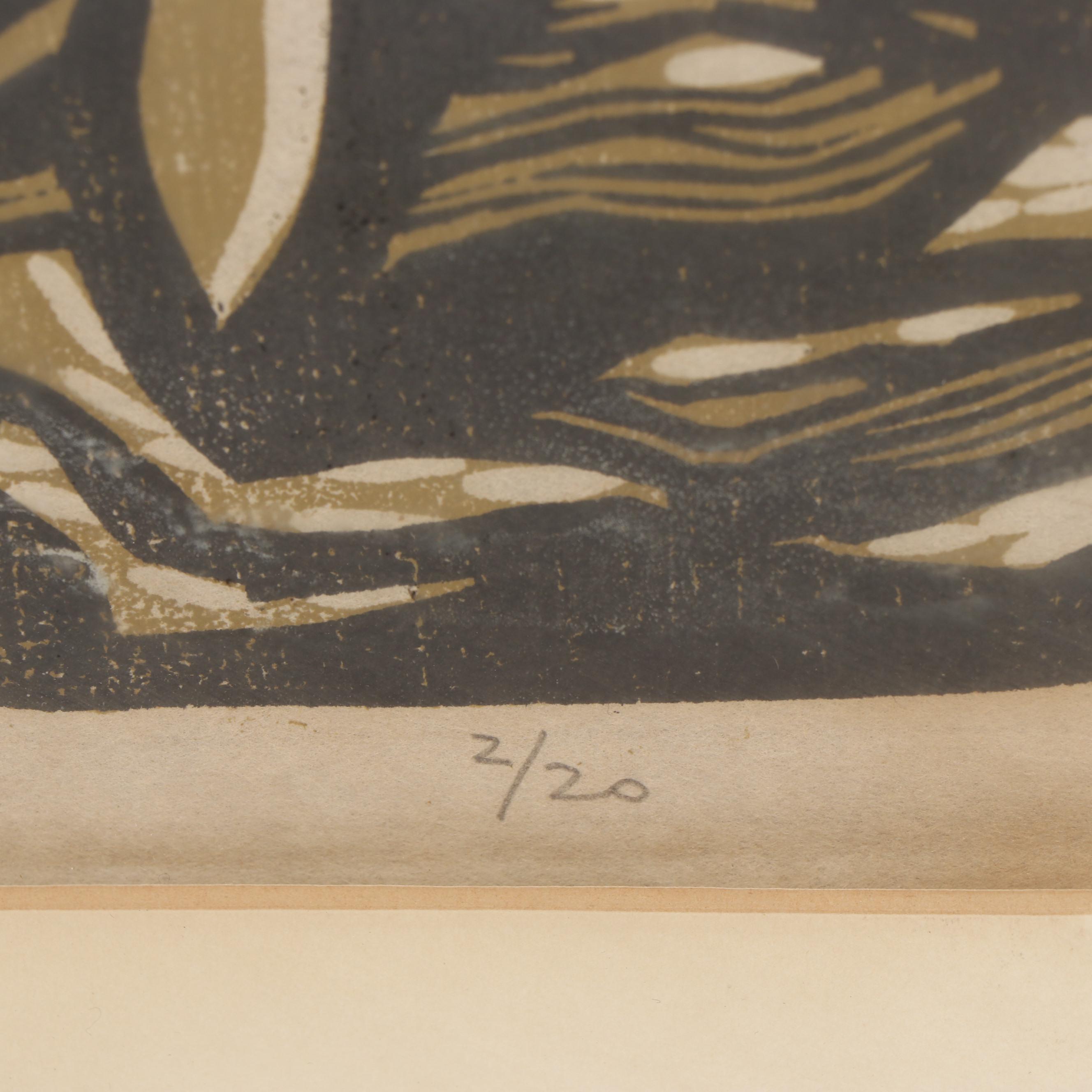 1967 Figural Woodcut