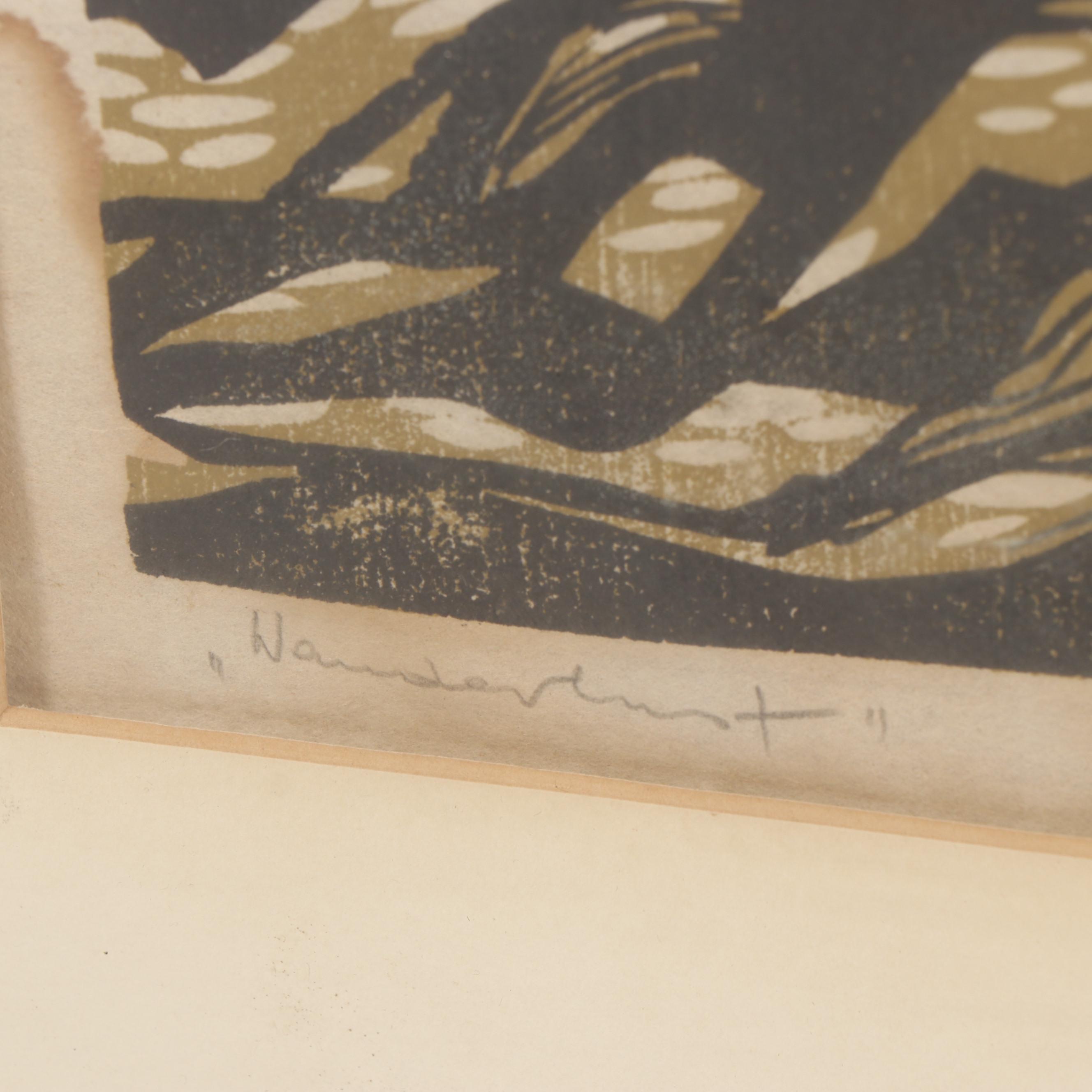 1967 Figural Woodcut