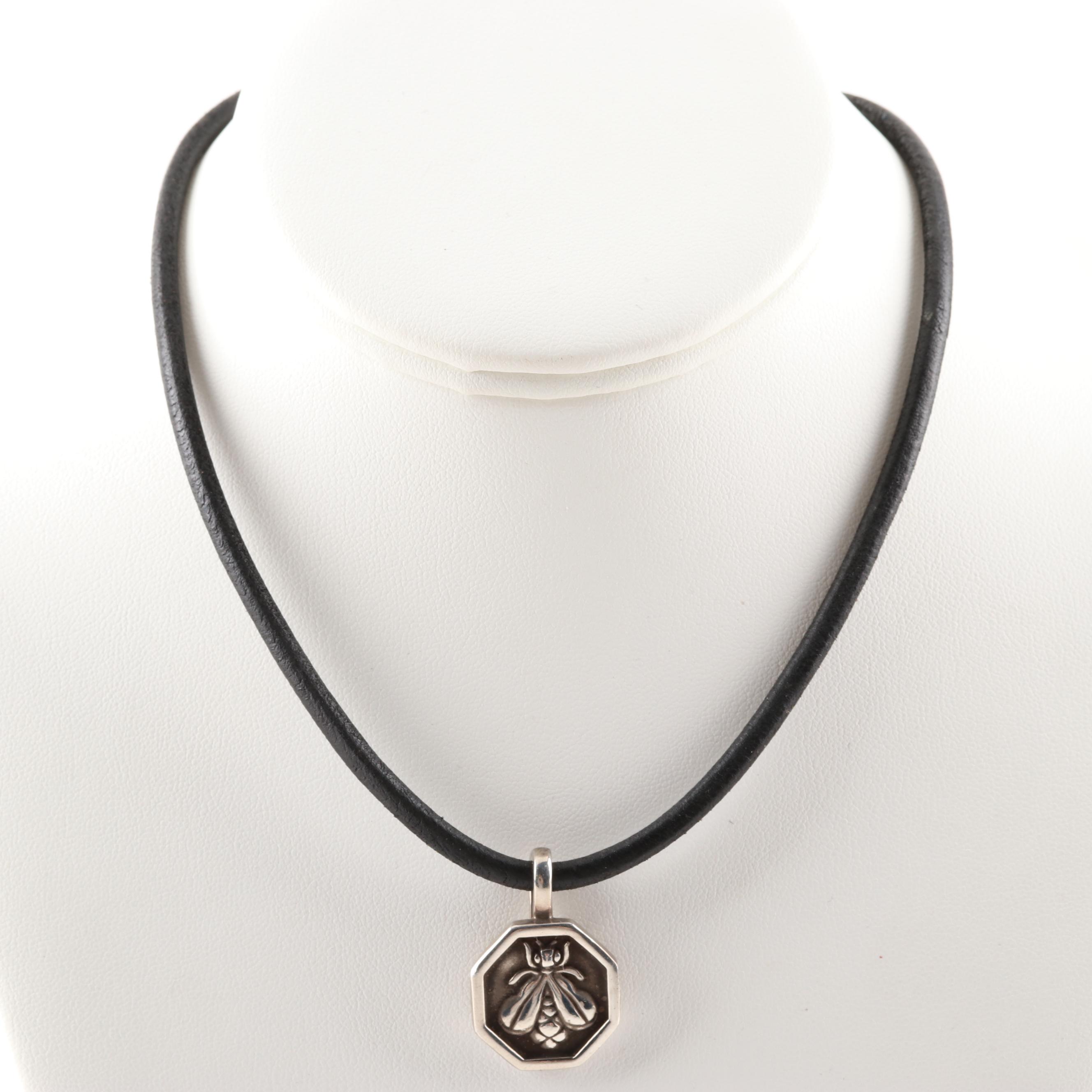 Slane & Slane Sterling Silver Bee Pendant Necklace