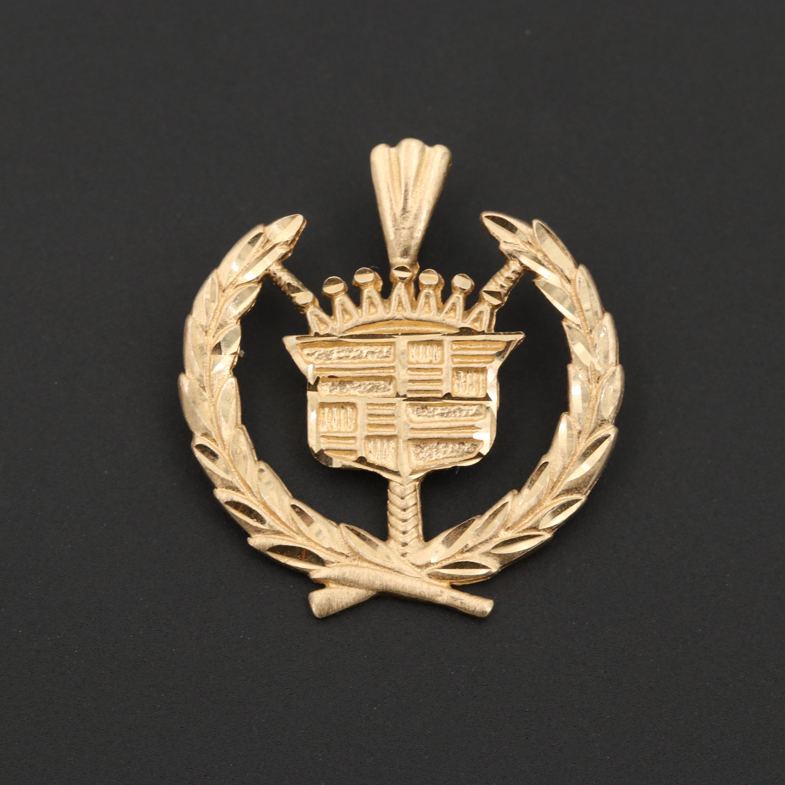 Michael Anthony 14K Yellow Gold Cadillac Emblem Pendant