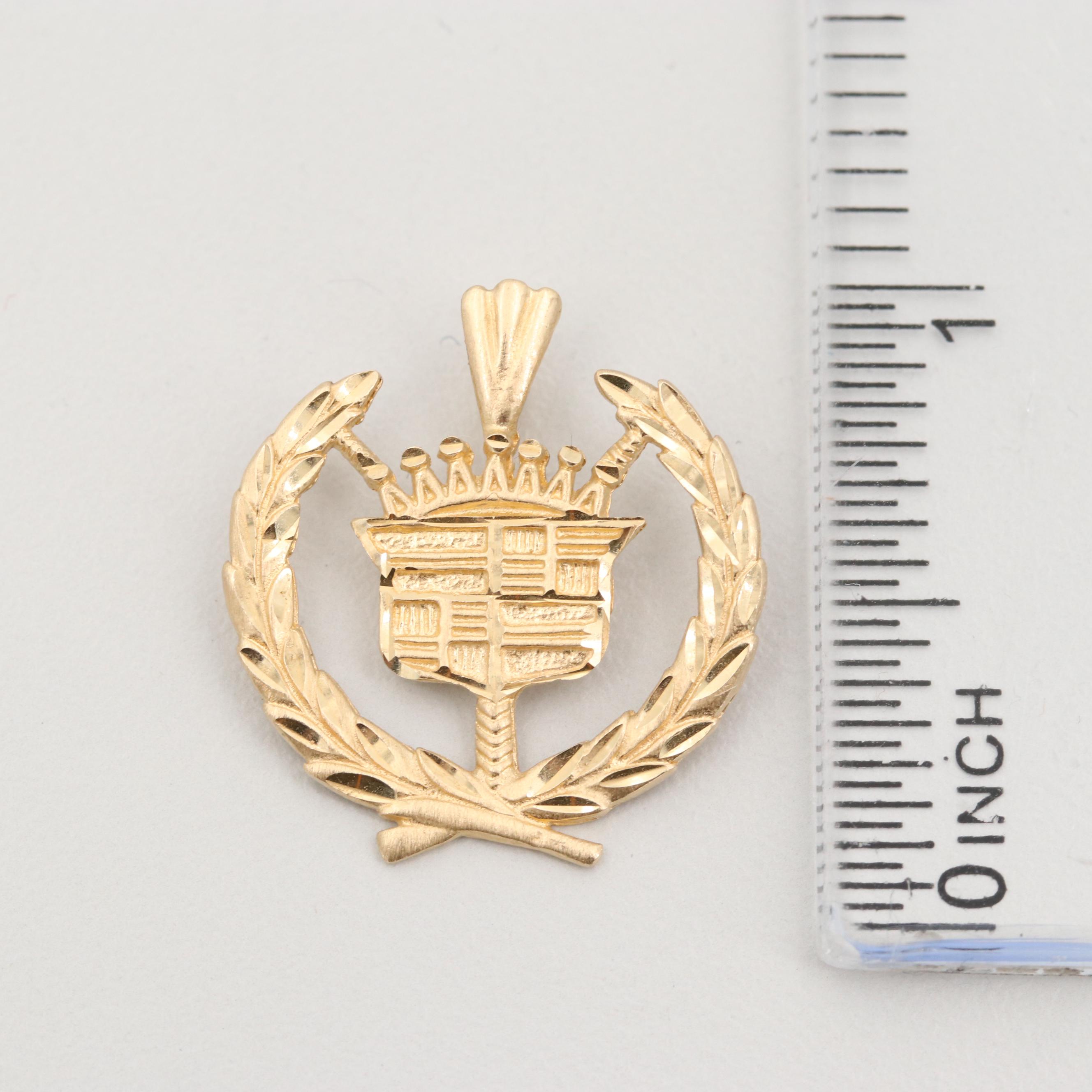 Michael Anthony 14K Yellow Gold Cadillac Emblem Pendant