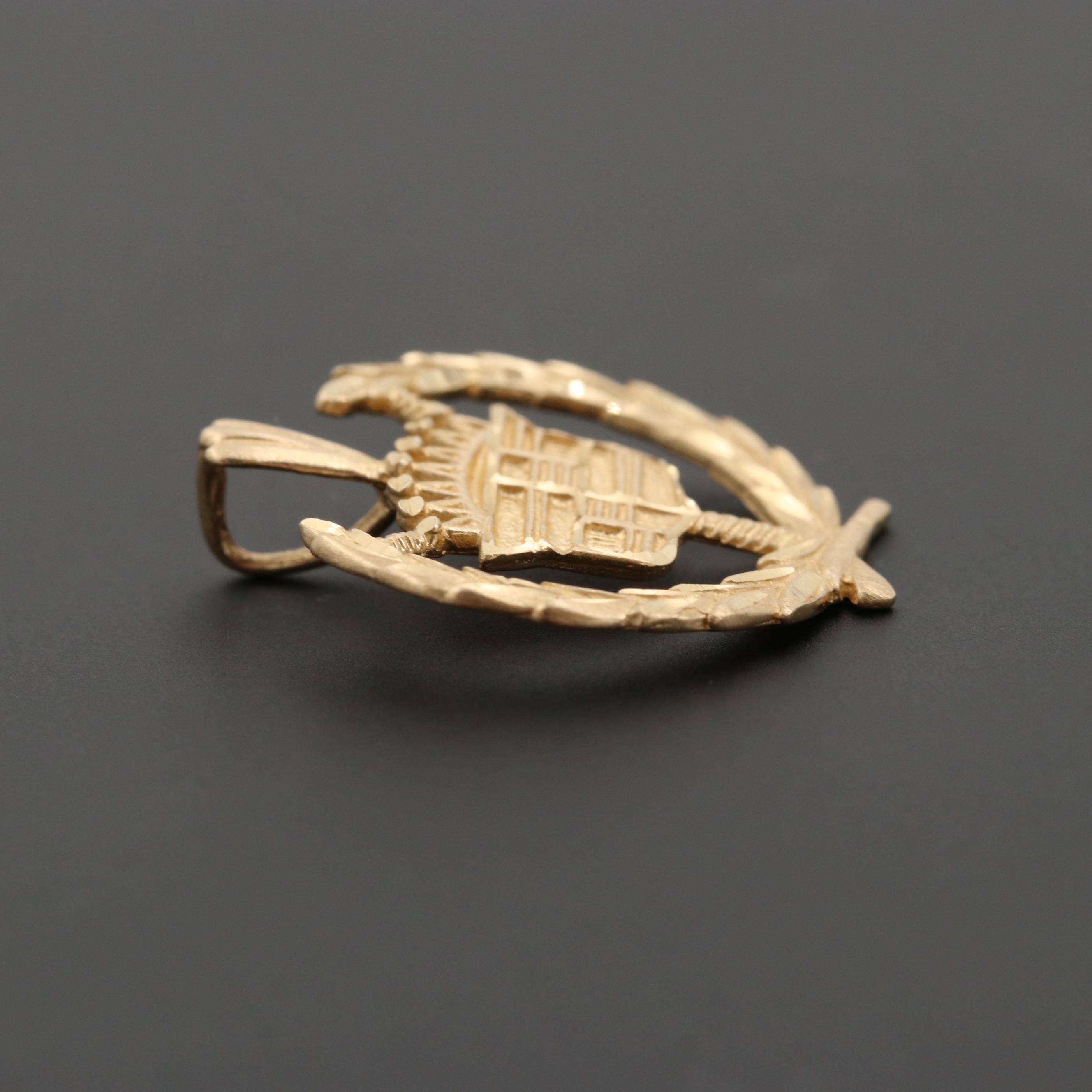 Michael Anthony 14K Yellow Gold Cadillac Emblem Pendant