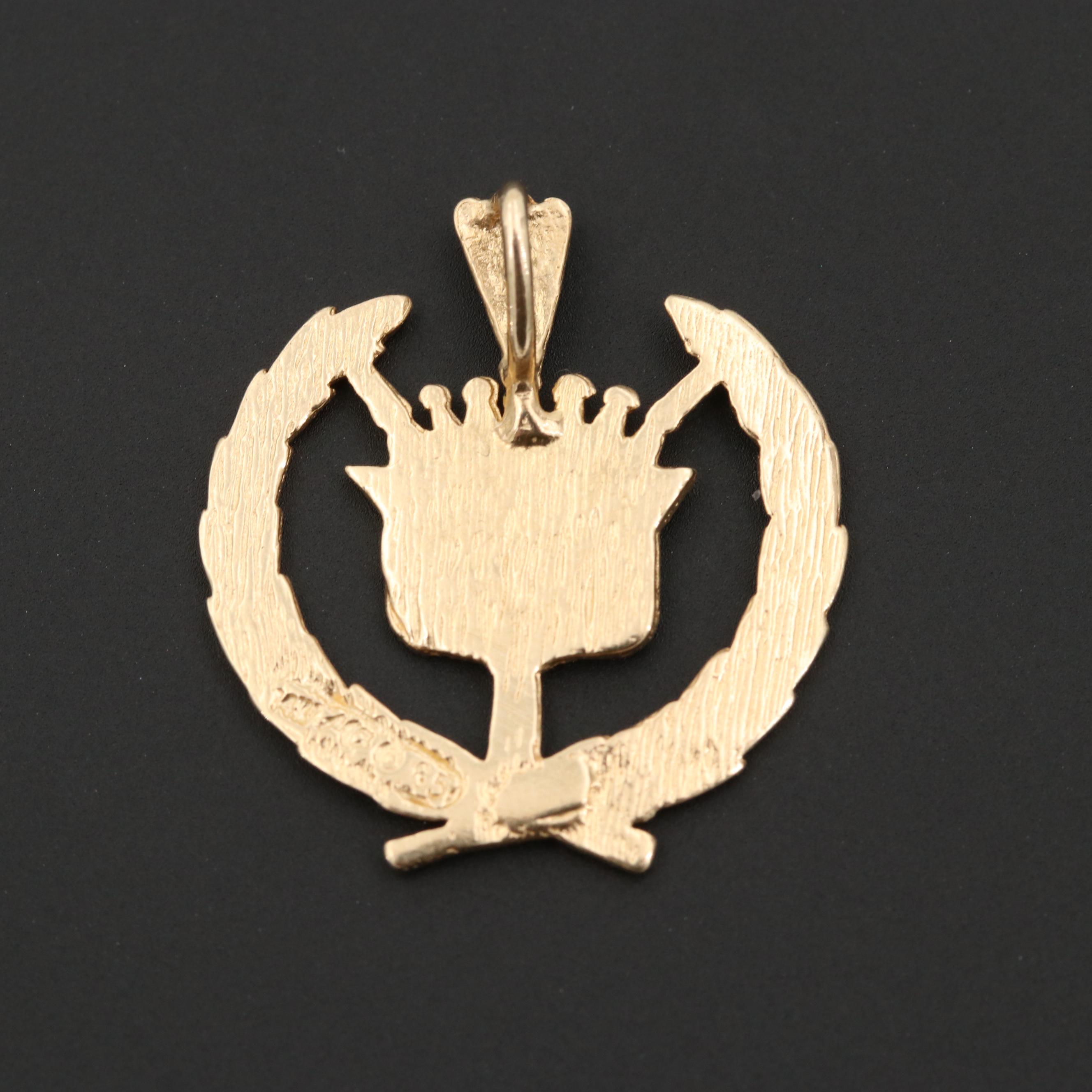 Michael Anthony 14K Yellow Gold Cadillac Emblem Pendant