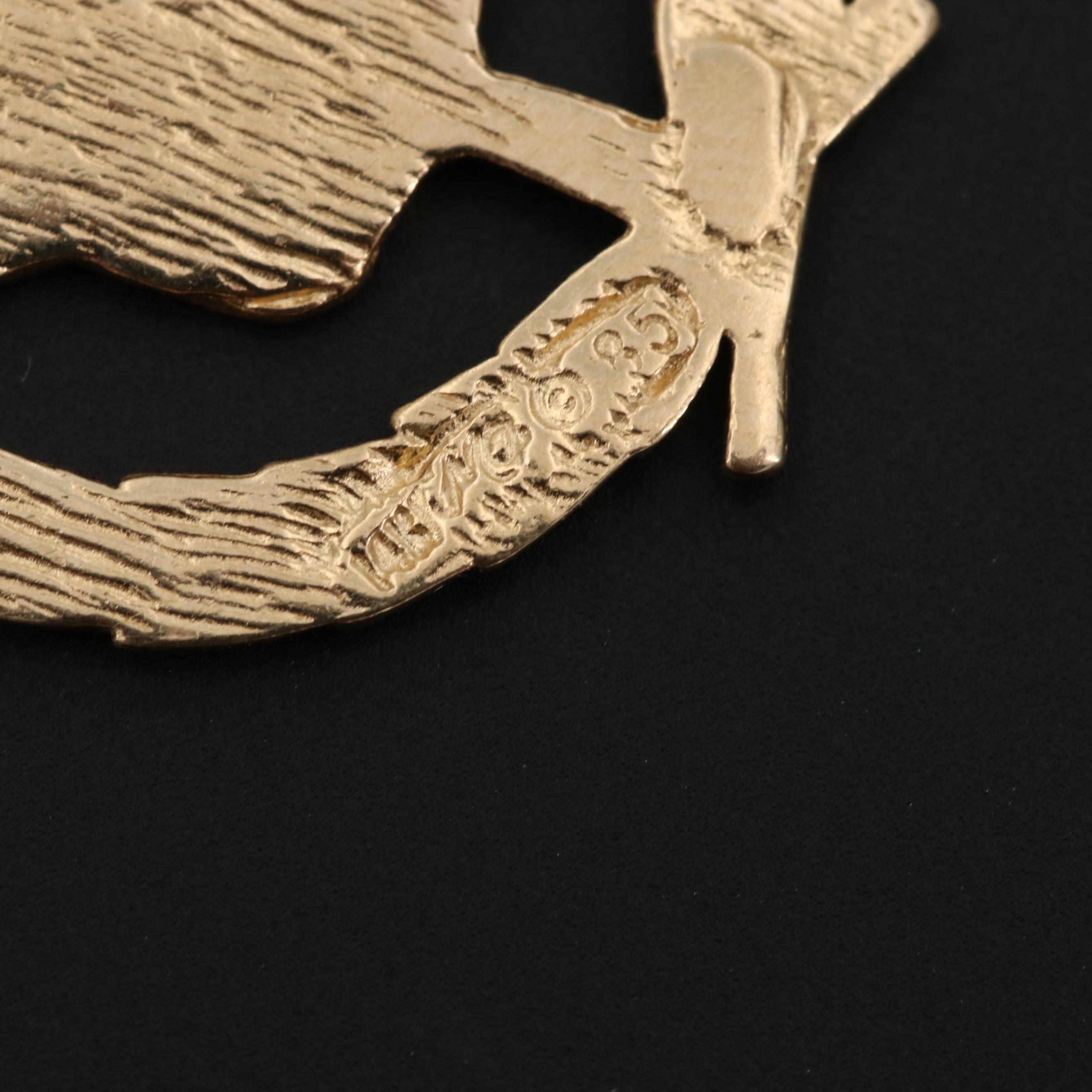 Michael Anthony 14K Yellow Gold Cadillac Emblem Pendant