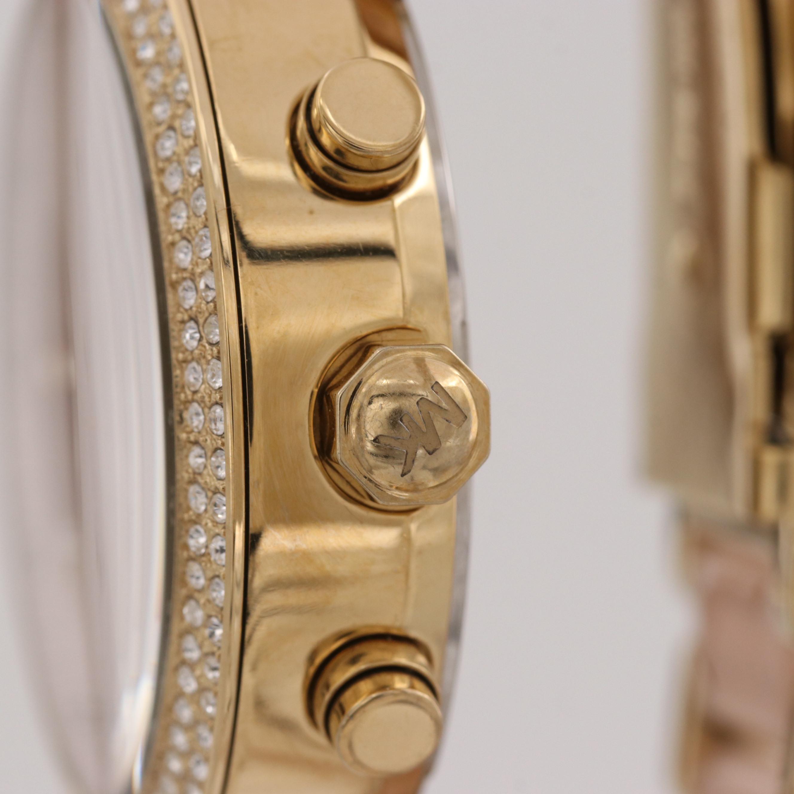 Michael Kors MK-6326 Gold Tone Quartz Chronograph Watch