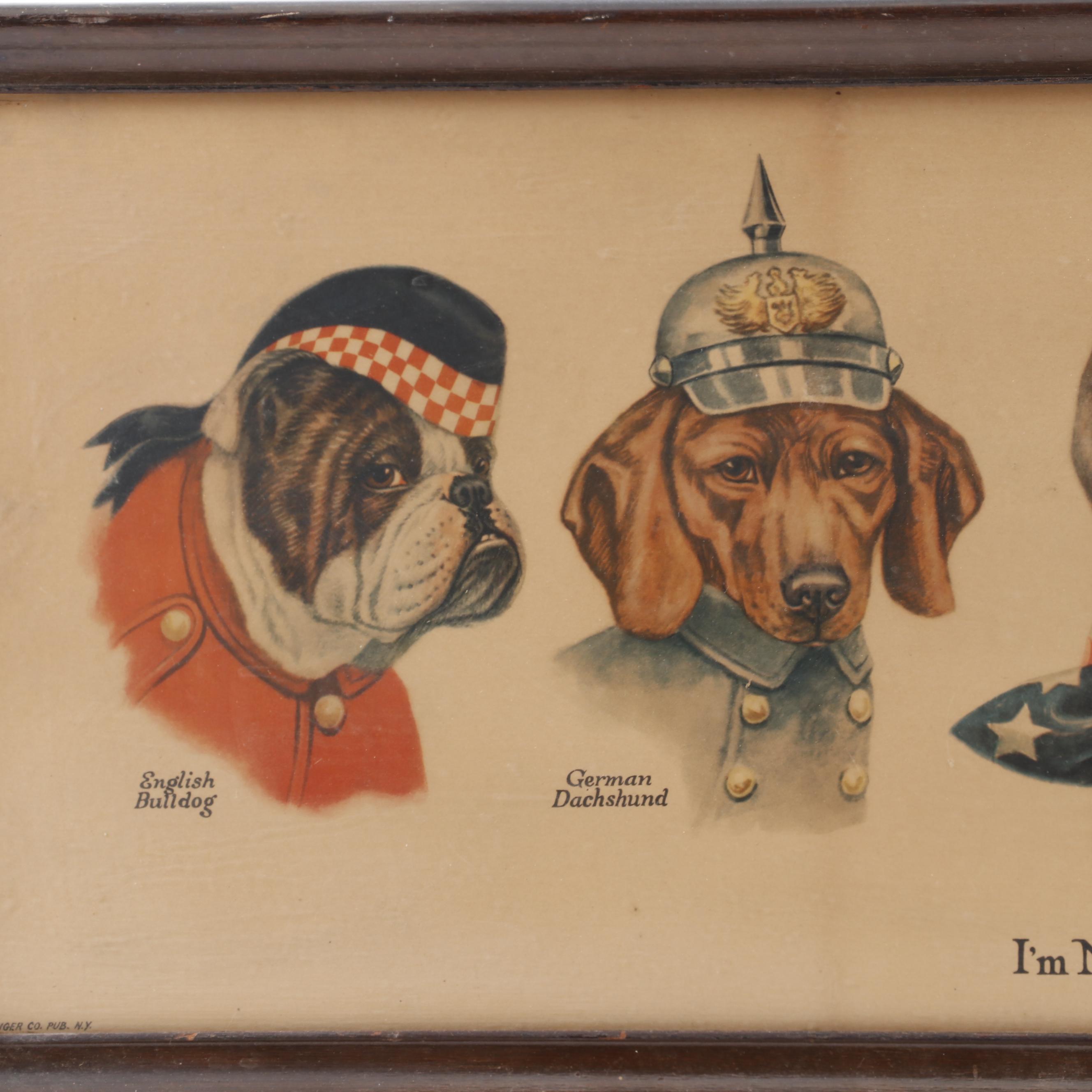 Wallace Robinson Lithograph "I'm Neutral, BUT - Not Afraid of Any of Them", 1915