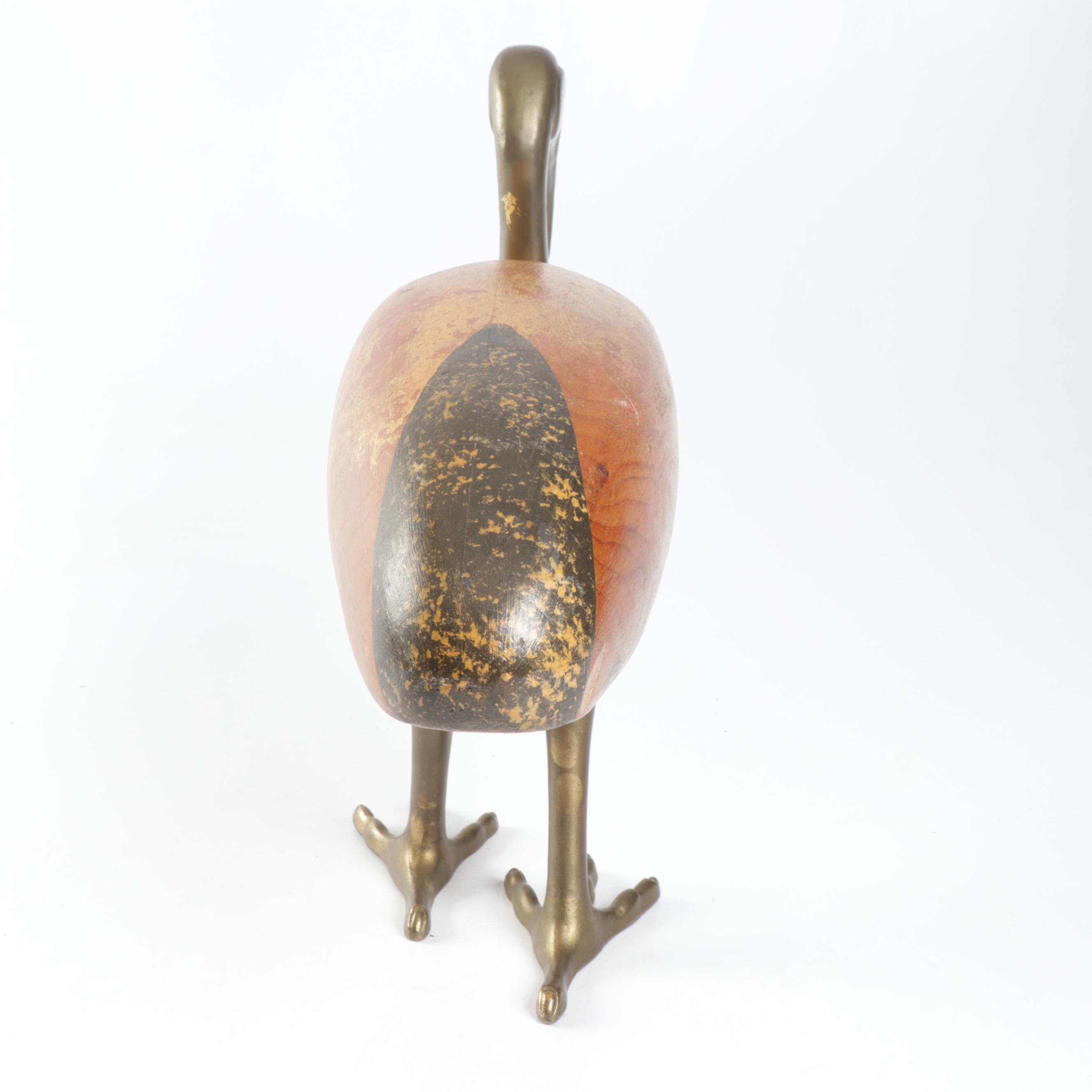 Sarreid Italian Wooden and Brass Ibis Bird Figurine