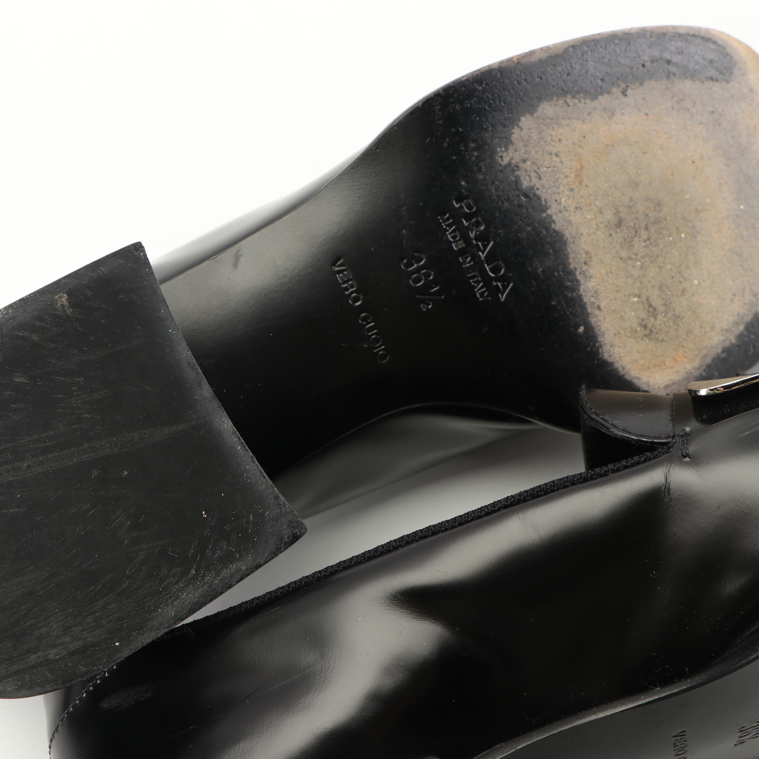 Women's Prada Black Leather Loafers